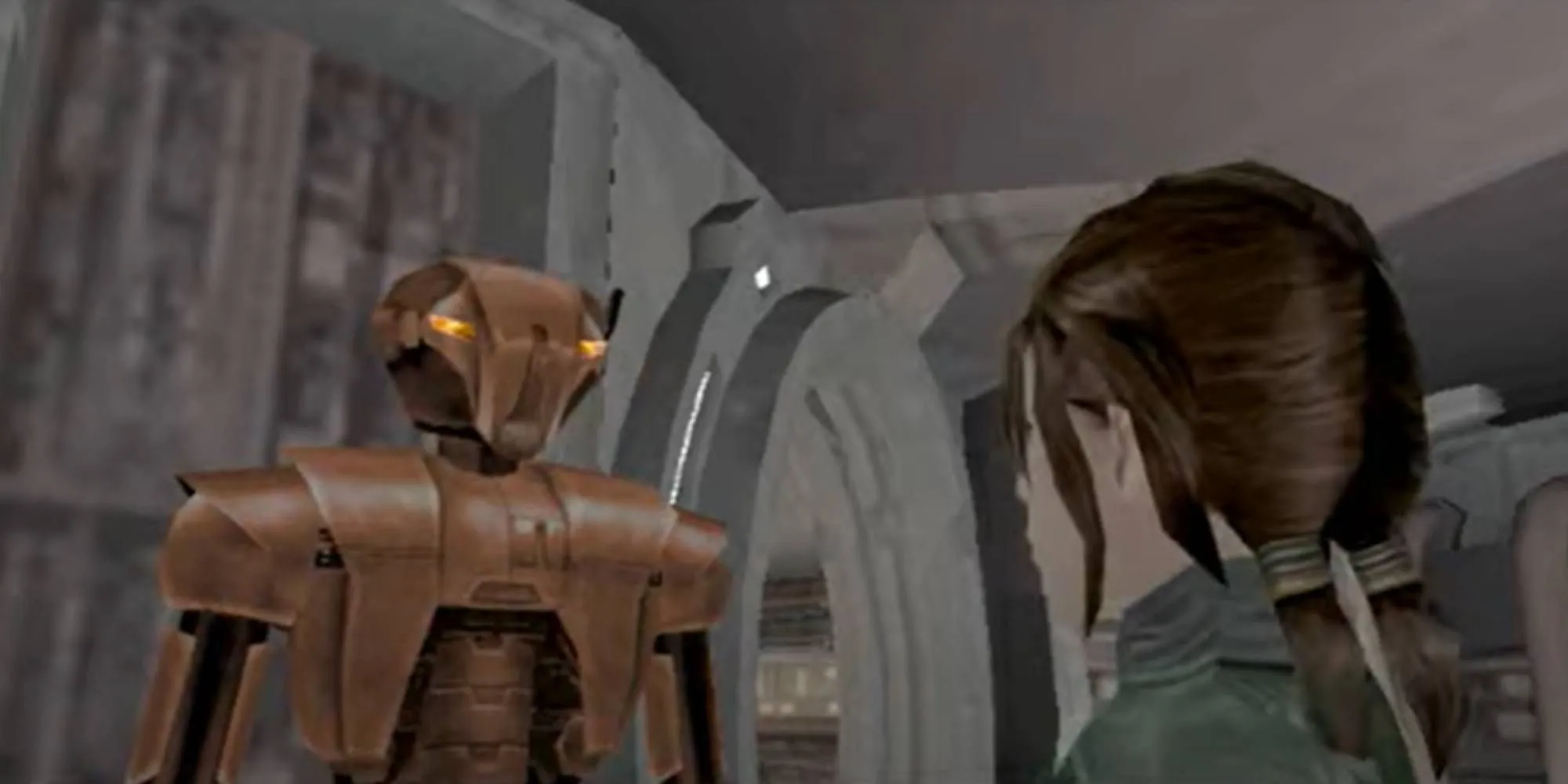 HK-47, droid sát thủ đầy triết lý, trò chuyện với The Exile trong Knights of the Old Republic 2.