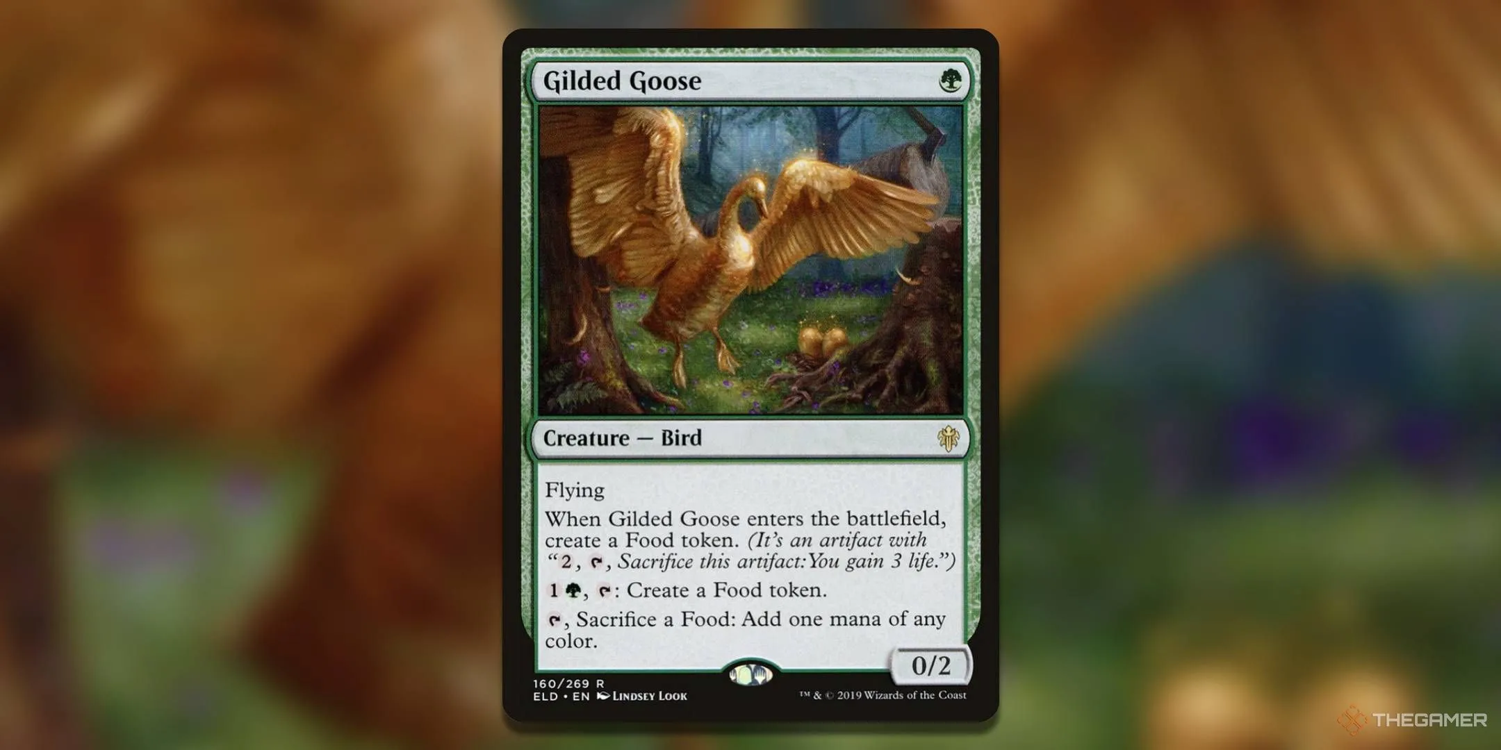 Lá bài Gilded Goose từ Magic: The Gathering, một biểu tượng cho khả năng sinh Food token và quản lý tài nguyên.