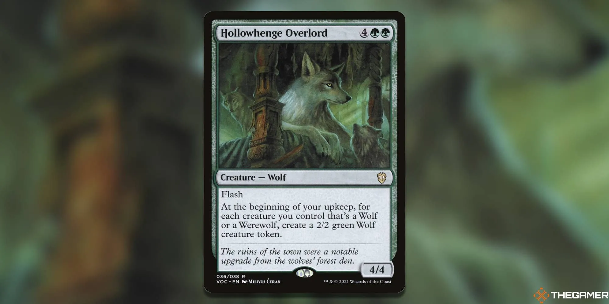 Lá bài Hollowhenge Overlord trong Magic: The Gathering, một biểu tượng cho sự gia tăng theo cấp số nhân của quần thể sói.