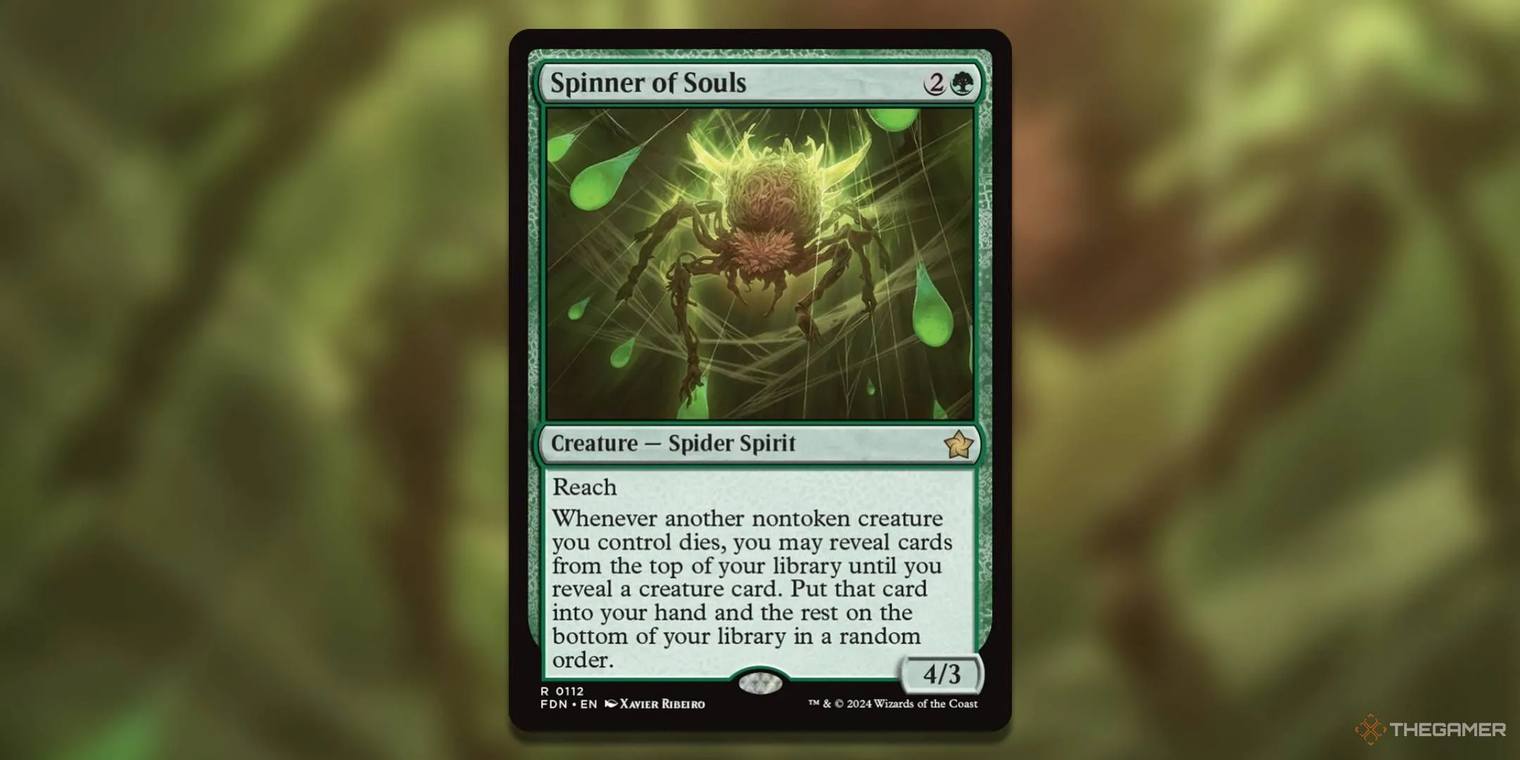Lá bài Spinner of Souls từ Magic: The Gathering, một quái vật có khả năng hồi sinh tài nguyên khi các sinh vật khác bị tiêu diệt.