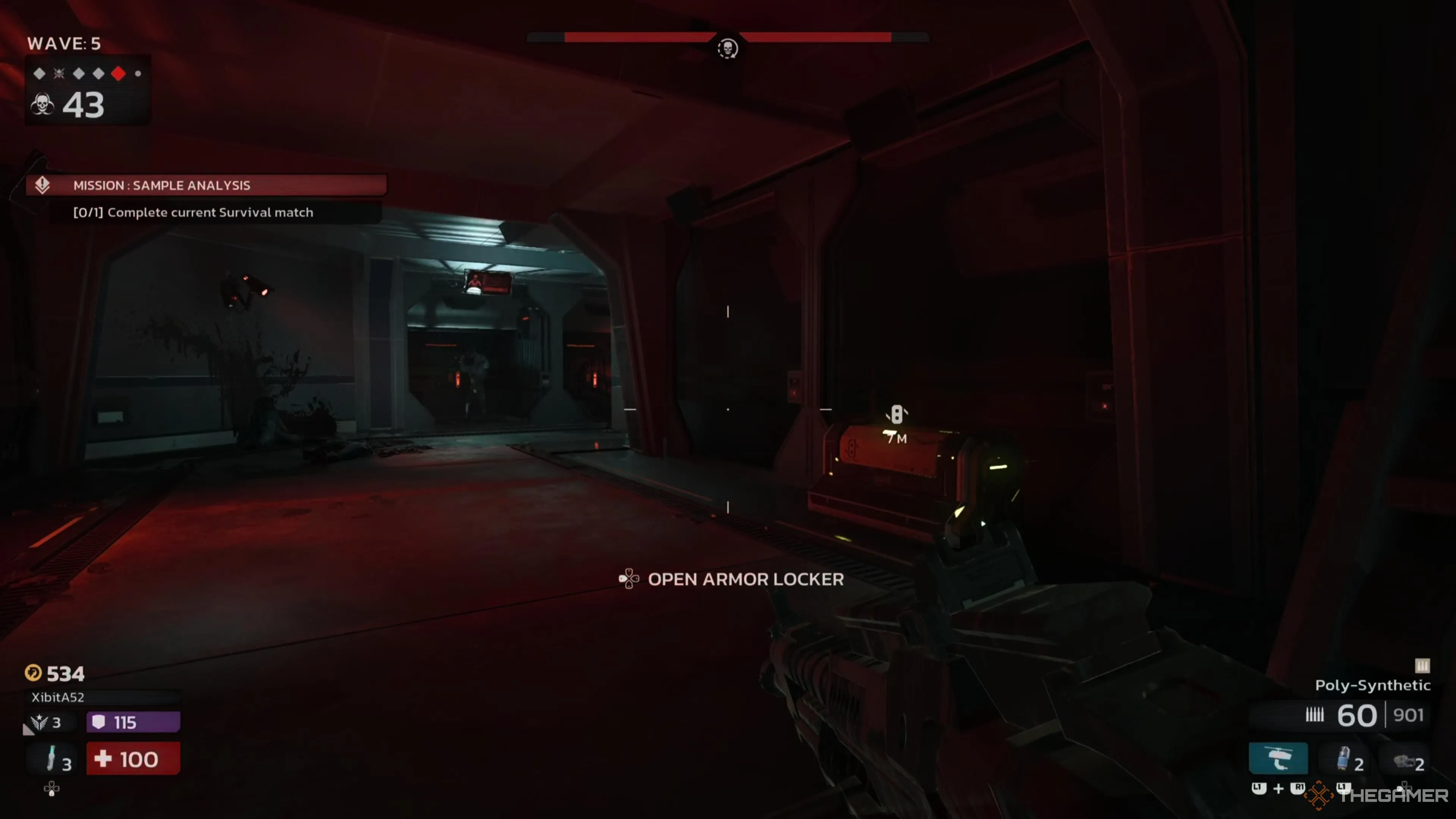Mở khóa tủ áo giáp bằng Multitool trong Killing Floor 3, biểu thị sự tương tác với môi trường và khám phá các nguồn lực tiềm ẩn.