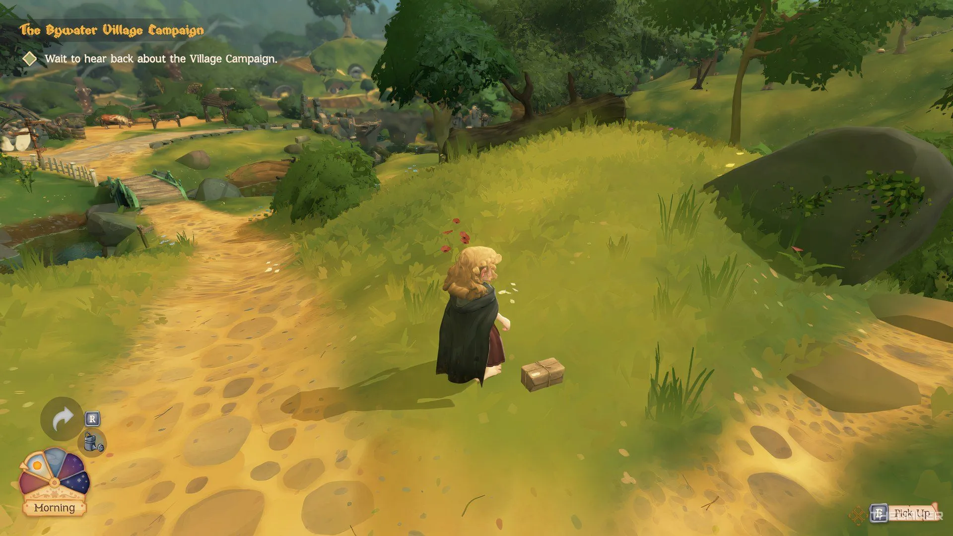 Một gói hàng bị thất lạc nằm trên mặt đất trong Tales of the Shire, chờ đợi người chơi nhặt và trả lại cho chủ nhân.