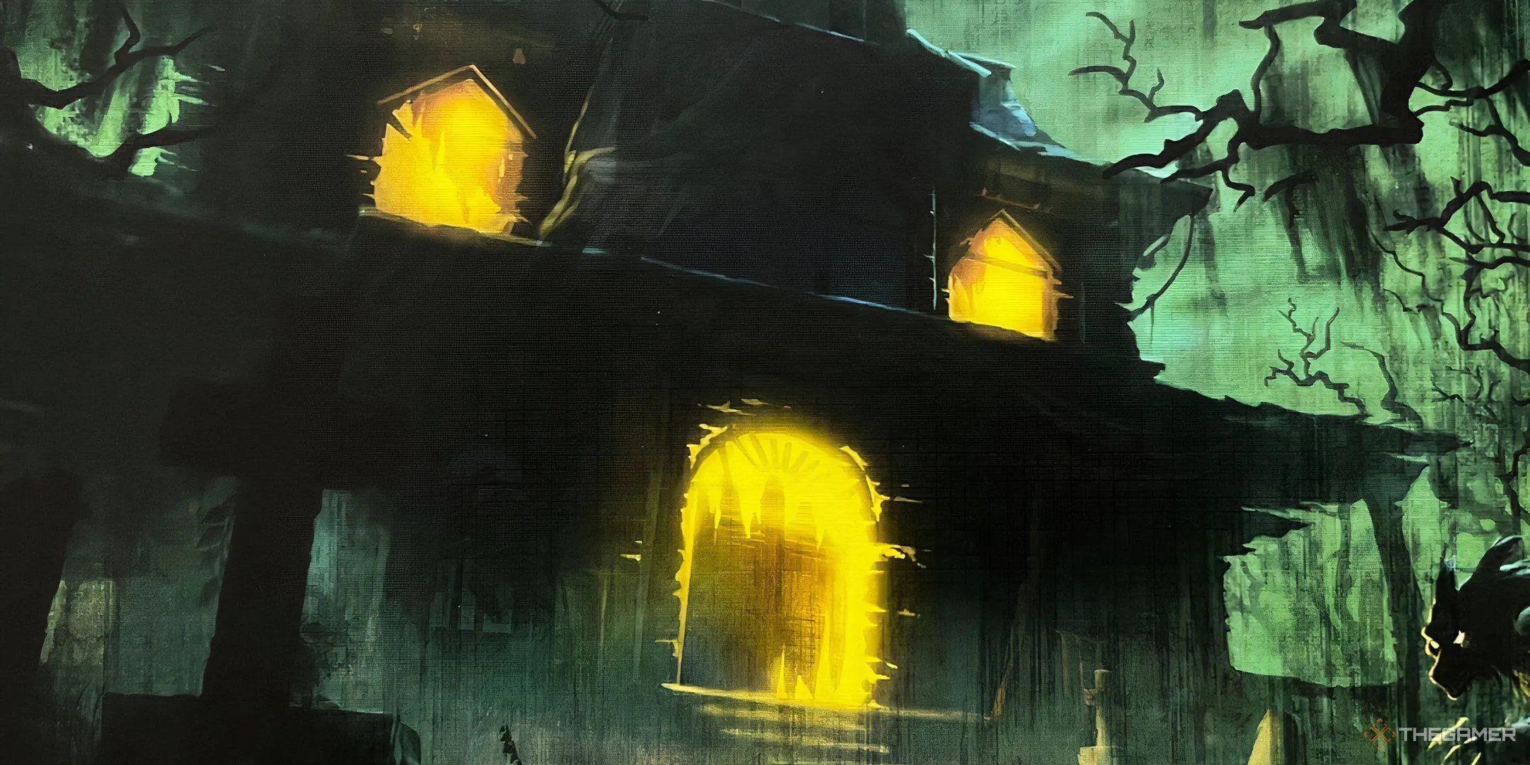 Ngôi nhà ma anthropomorphic trong hình ảnh game Betrayal at House on the Hill