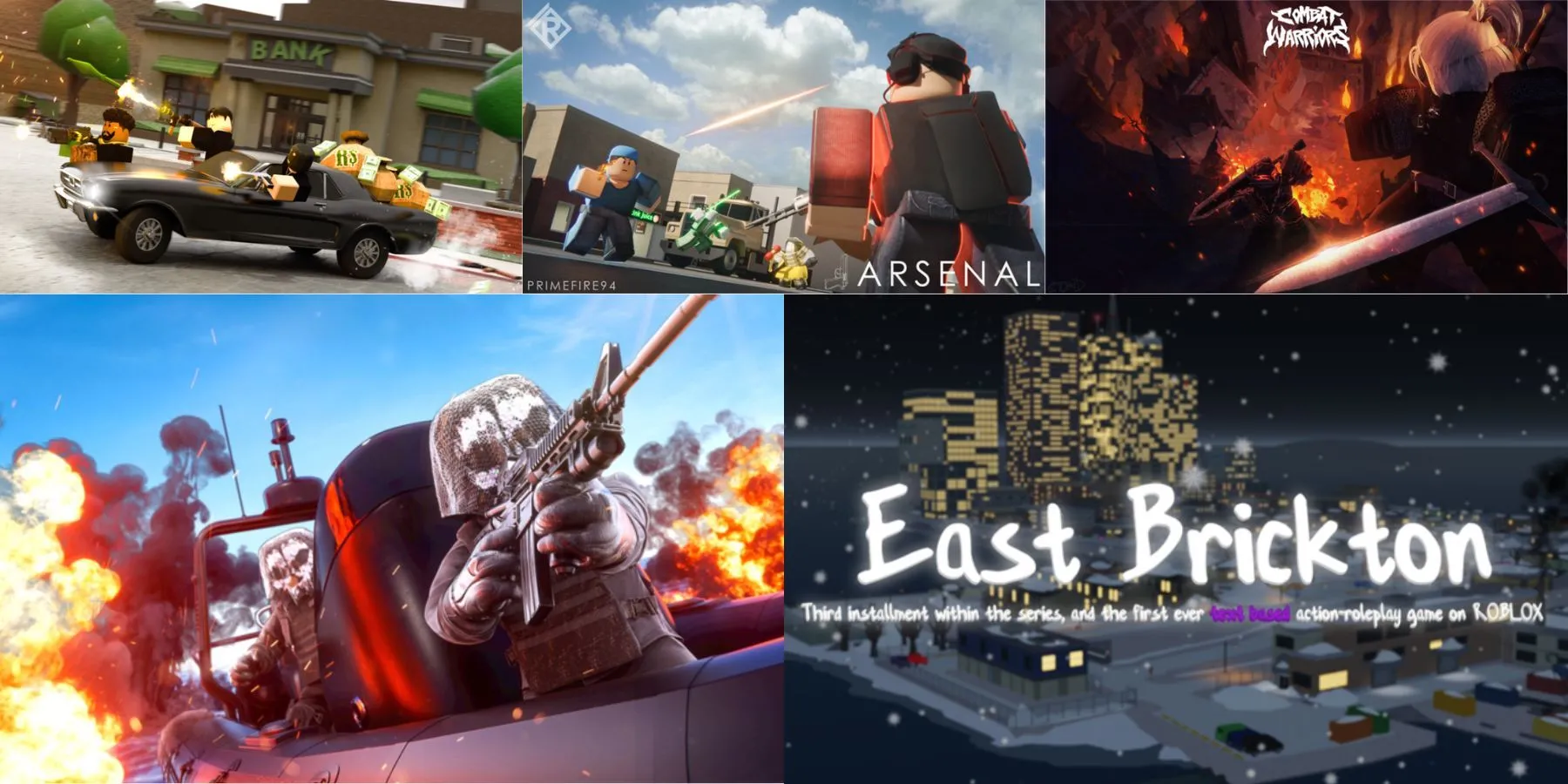 Ảnh minh họa các tựa game shooter trên Roblox, gợi ý lựa chọn thay thế Da Hood khi nhàm chán