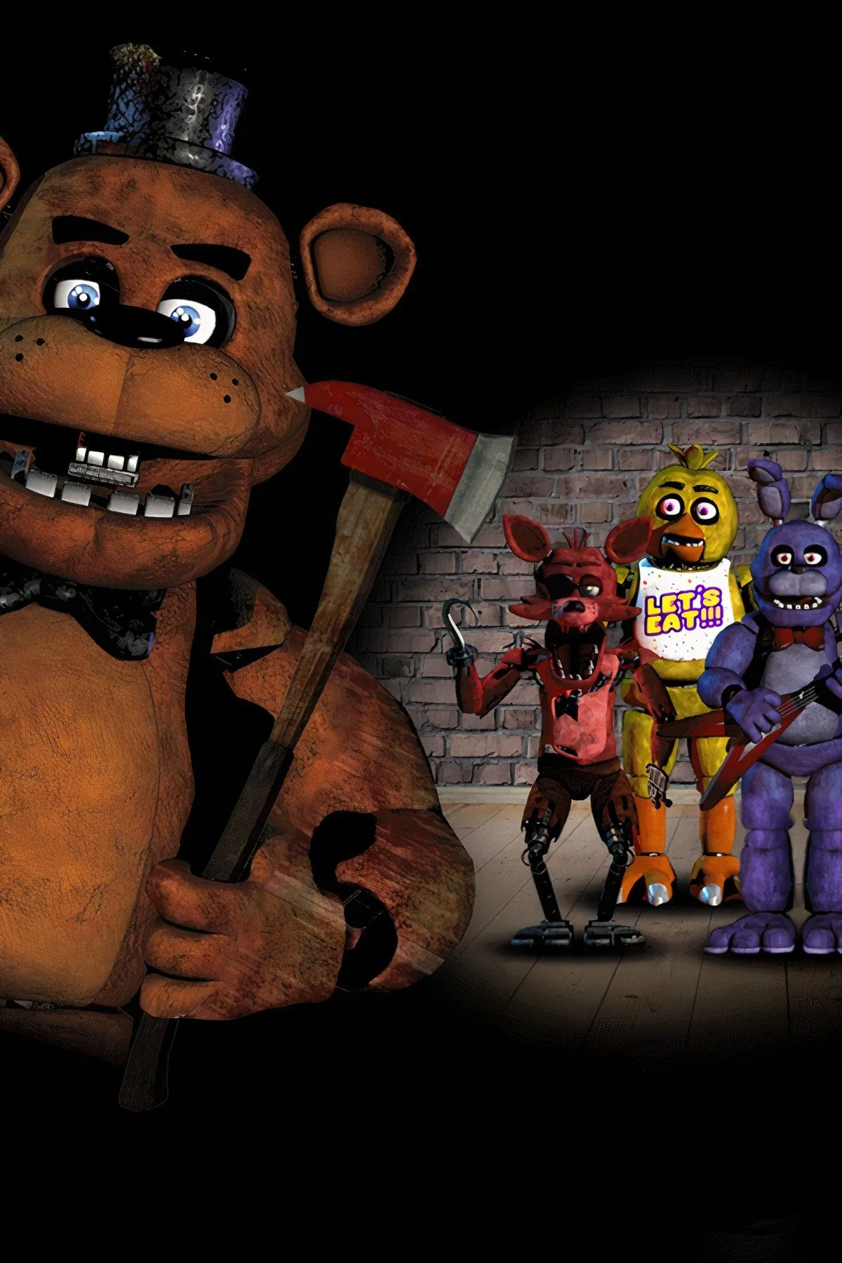 Animatronic trong Five Nights at Freddy's đang quan sát từ camera