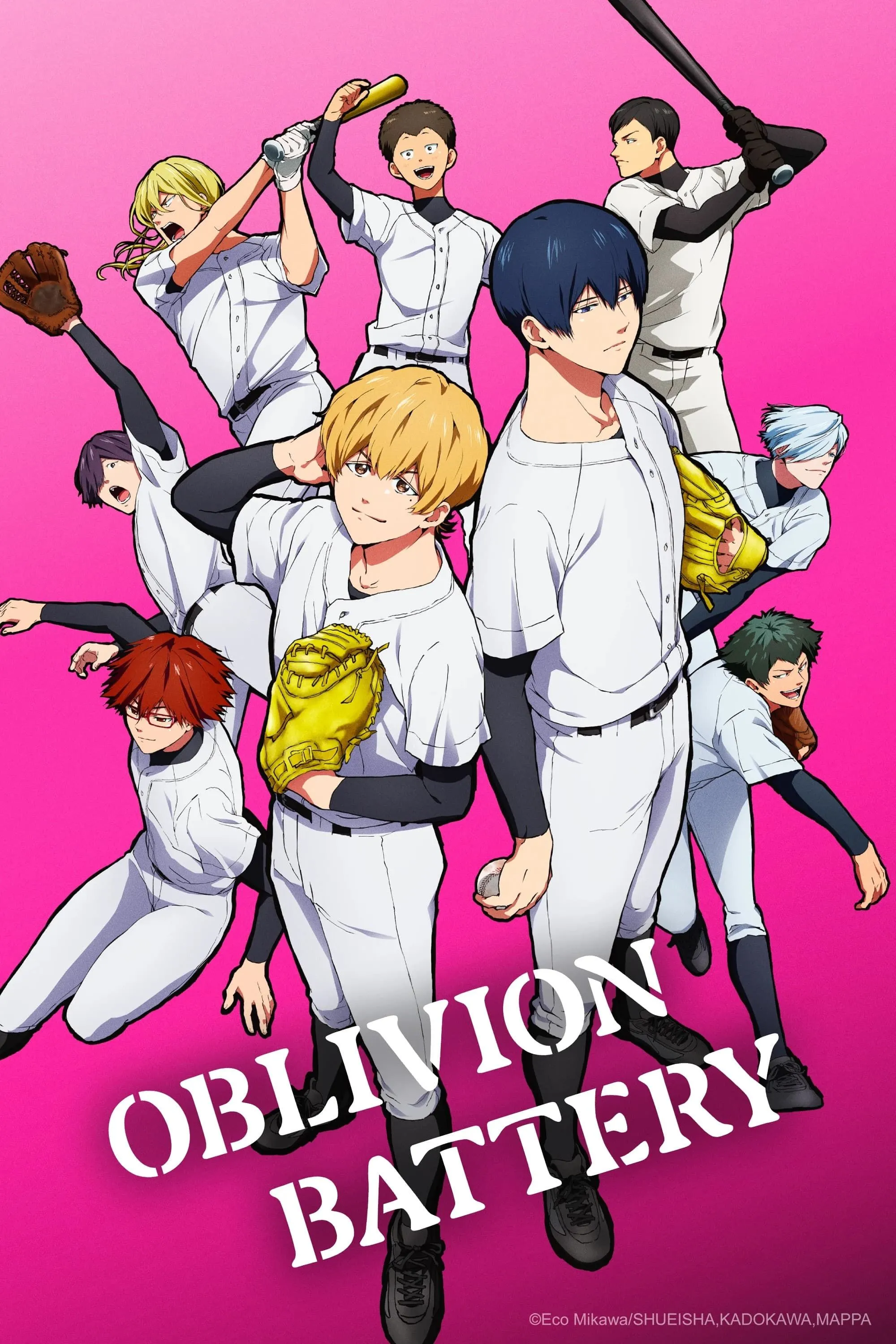 Áp phích Oblivion Battery với hai nhân vật chính của đội bóng chày