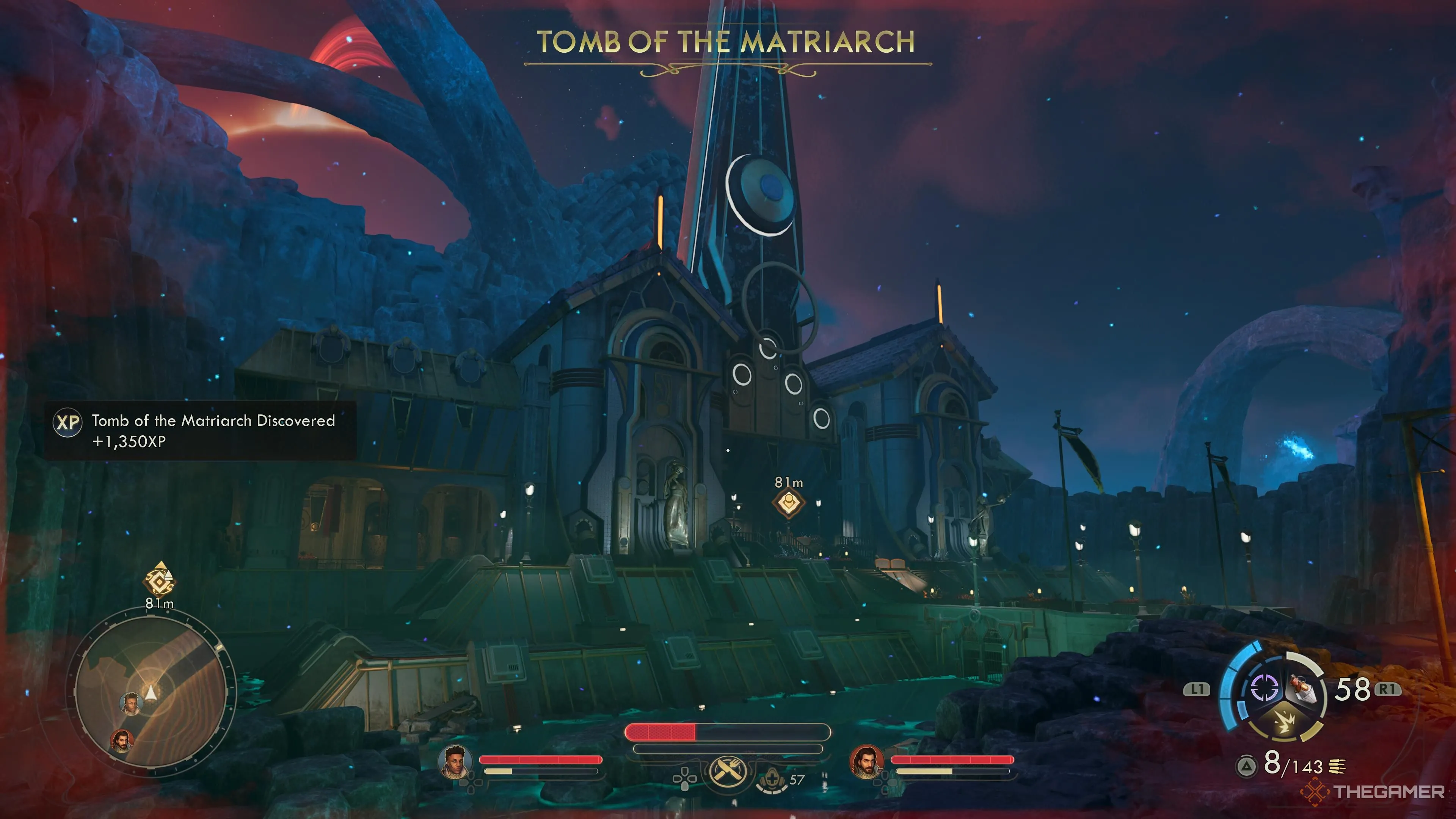 Bản đồ vị trí Tomb of the Matriarch trên Praetor trong The Outer Worlds 2.