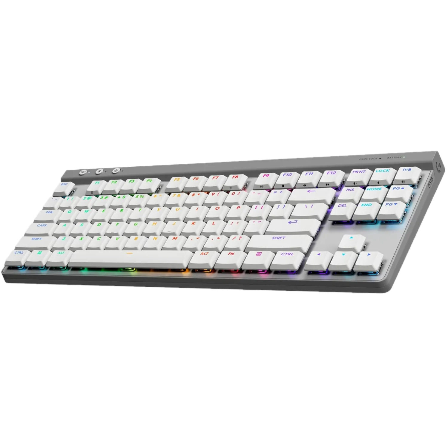 Bàn phím không dây Logitech G515 Lightspeed TKL màu trắng, thiết kế mỏng, keycap có thể thay và đèn RGB từng phím