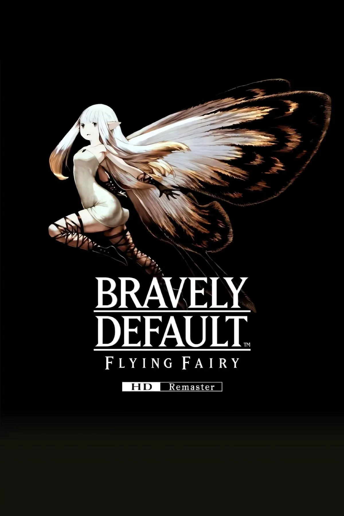Bìa Bravely Default Flying Fairy HD Remaster, ảnh đại diện phong cách JRPG với Crystals và hệ nghề đặc trưng