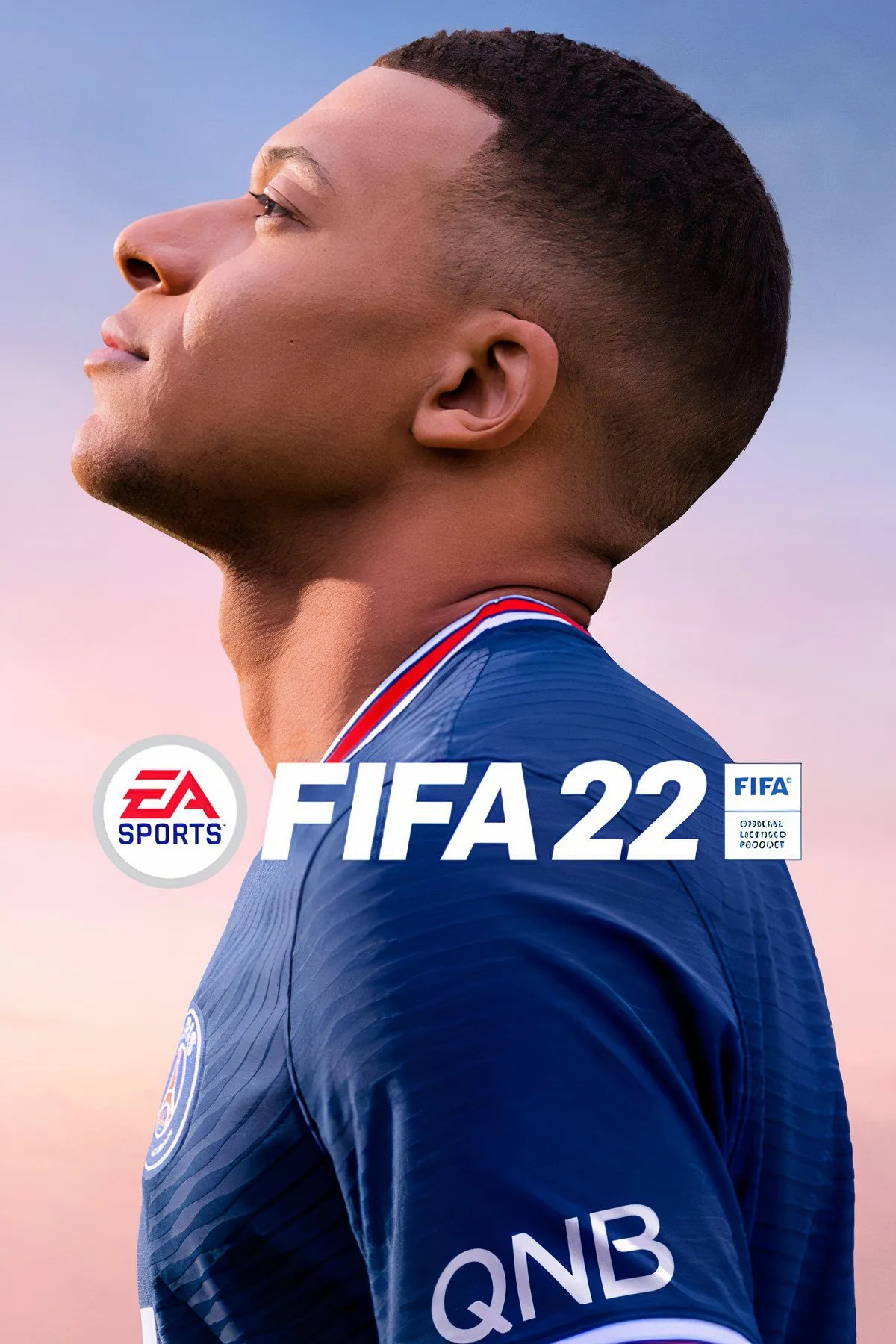 Bìa FIFA 22 với cầu thủ trên sân