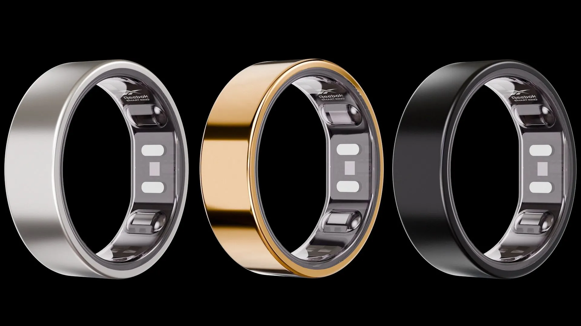 Bộ ba phiên bản màu của Reebok Smart Ring, hoàn thiện Matte Black, Matte Silver và Shiny Gold