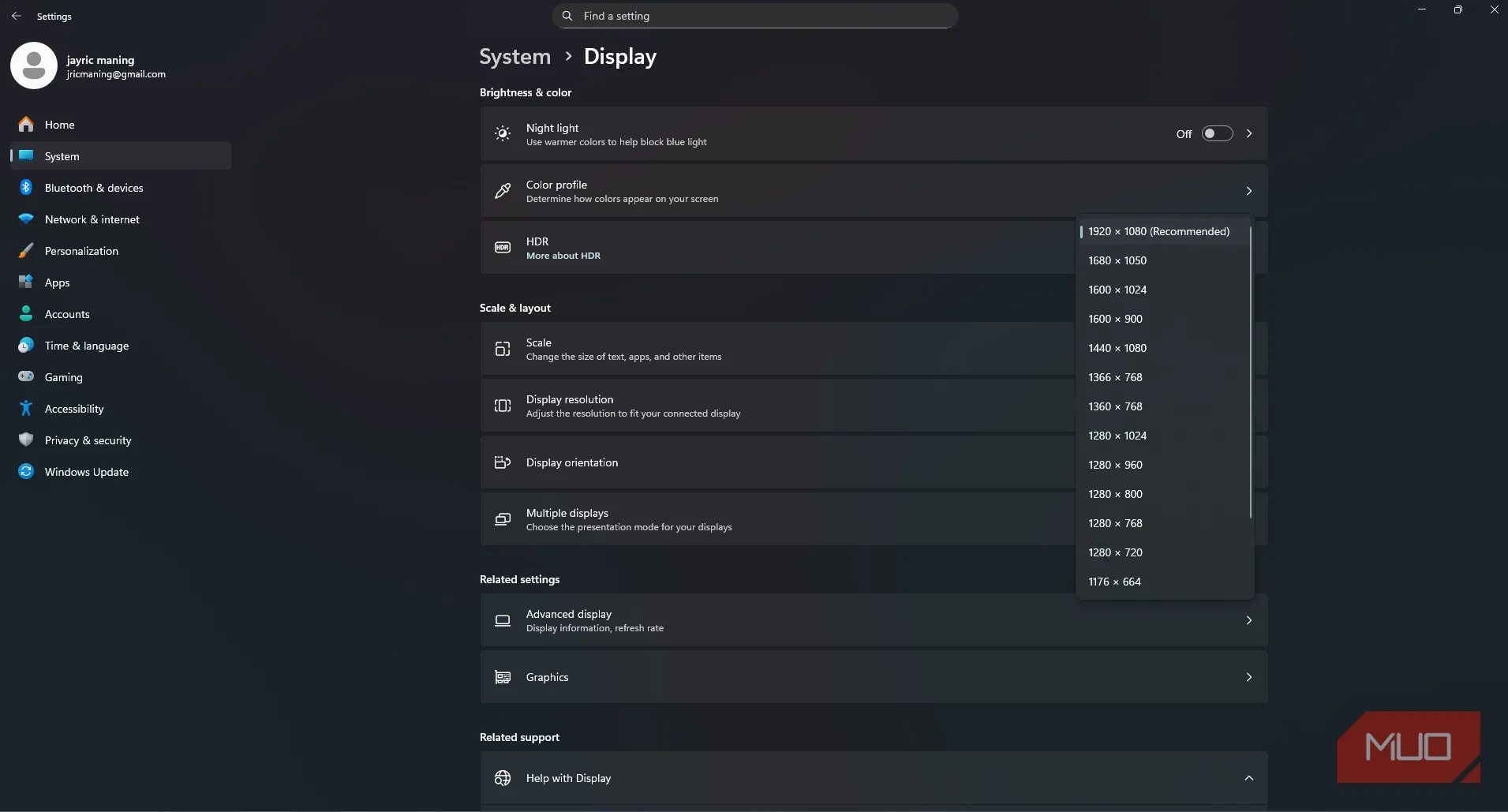 Cài đặt hiển thị Windows giới hạn ở độ phân giải gốc của màn hình