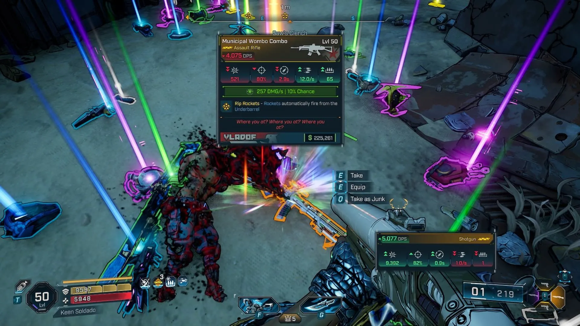 Cận cảnh vũ khí phosphene Borderlands 4 được người chơi khoe trên Reddit