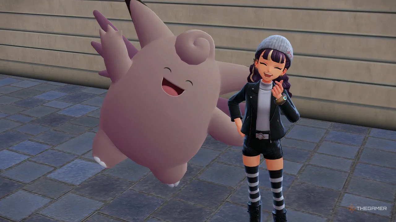 Clefable và huấn luyện viên — ví dụ về hiệu quả của Fairy TMs trong đội.