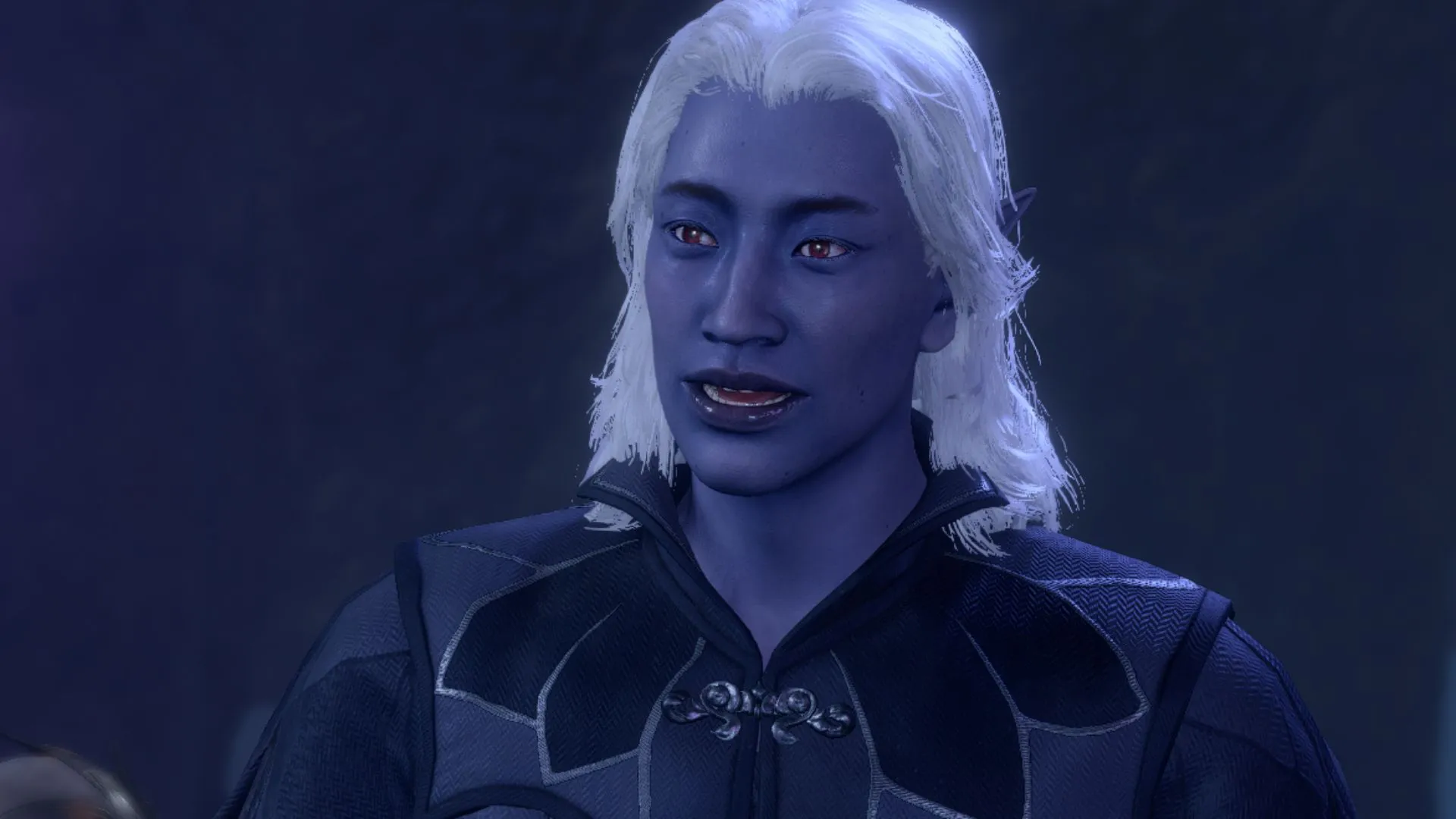 Dhourn, một drow nam, trong cuộc đối thoại căng thẳng ở Underdark