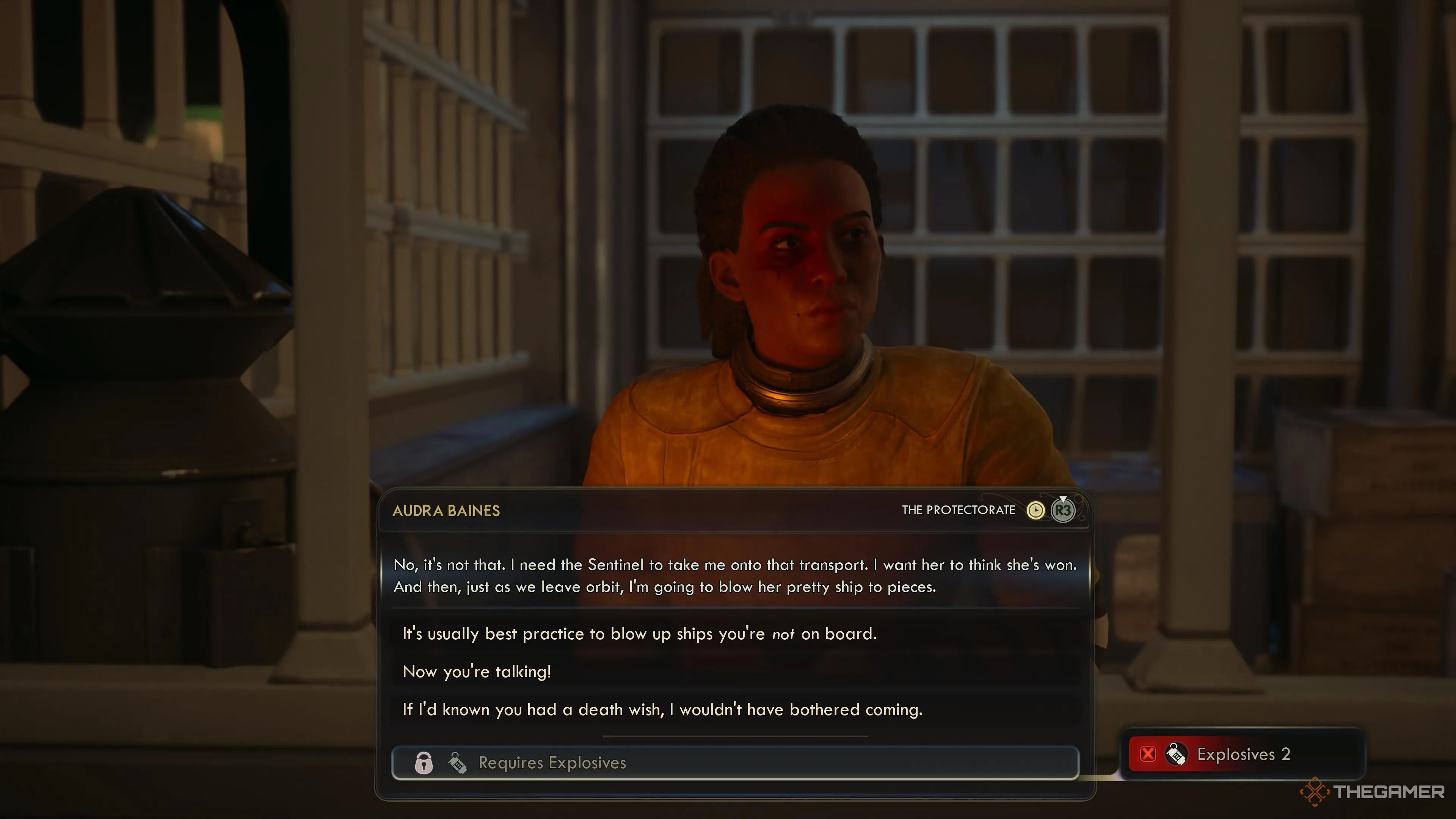 Đối thoại với Audra trong The Outer Worlds 2, khắc họa khoảnh khắc quyết định và lựa chọn đạo đức của nhân vật còn sống sót duy nhất.