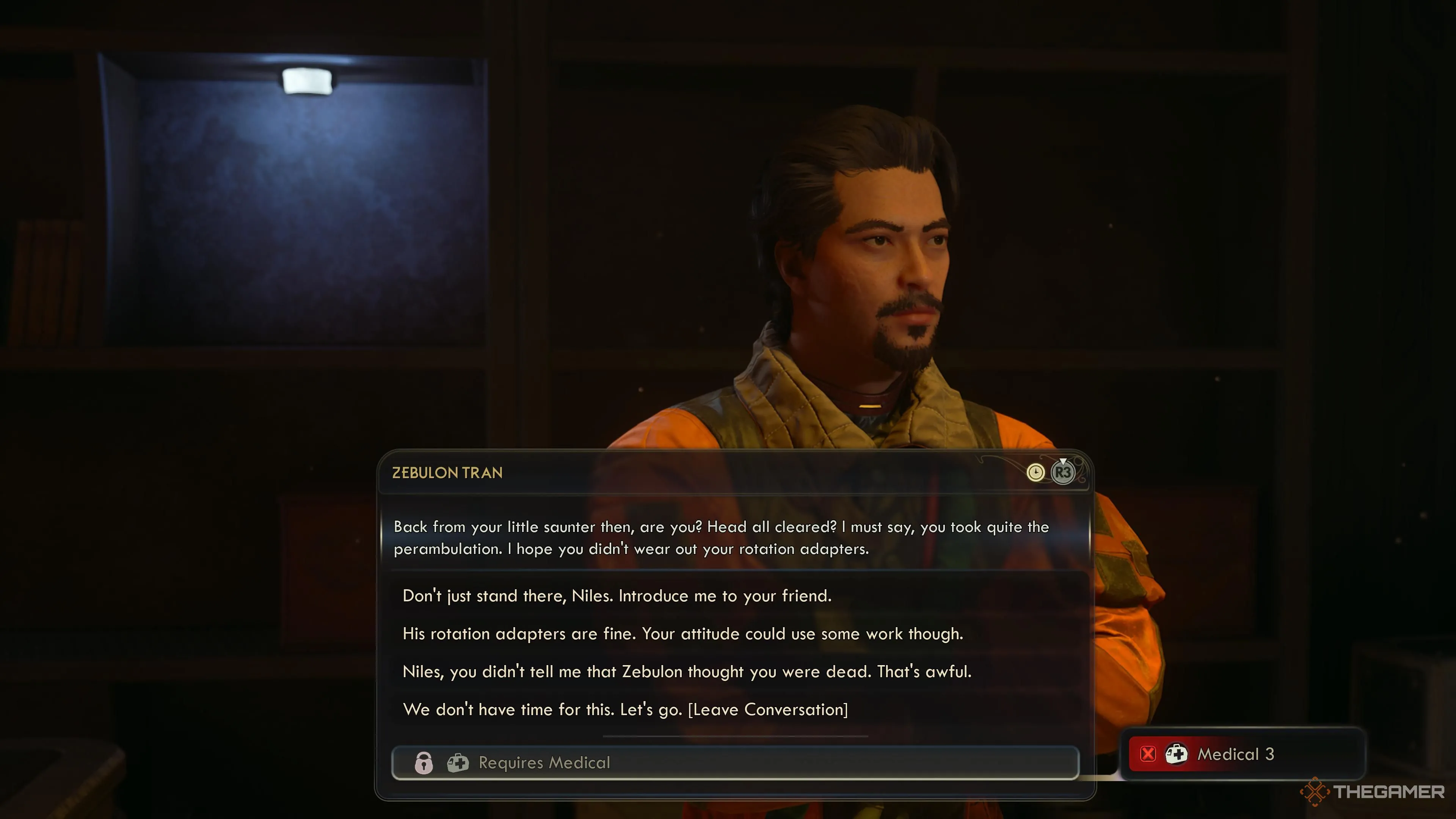 Đối thoại với Zebulon trong The Outer Worlds 2 thể hiện xung đột đạo đức và quá khứ chia rẽ giữa hai người từng là đồng đội.
