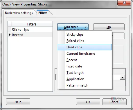 Giao diện Ethervane Echo cho phép lọc và tìm kiếm lịch sử clipboard văn bản