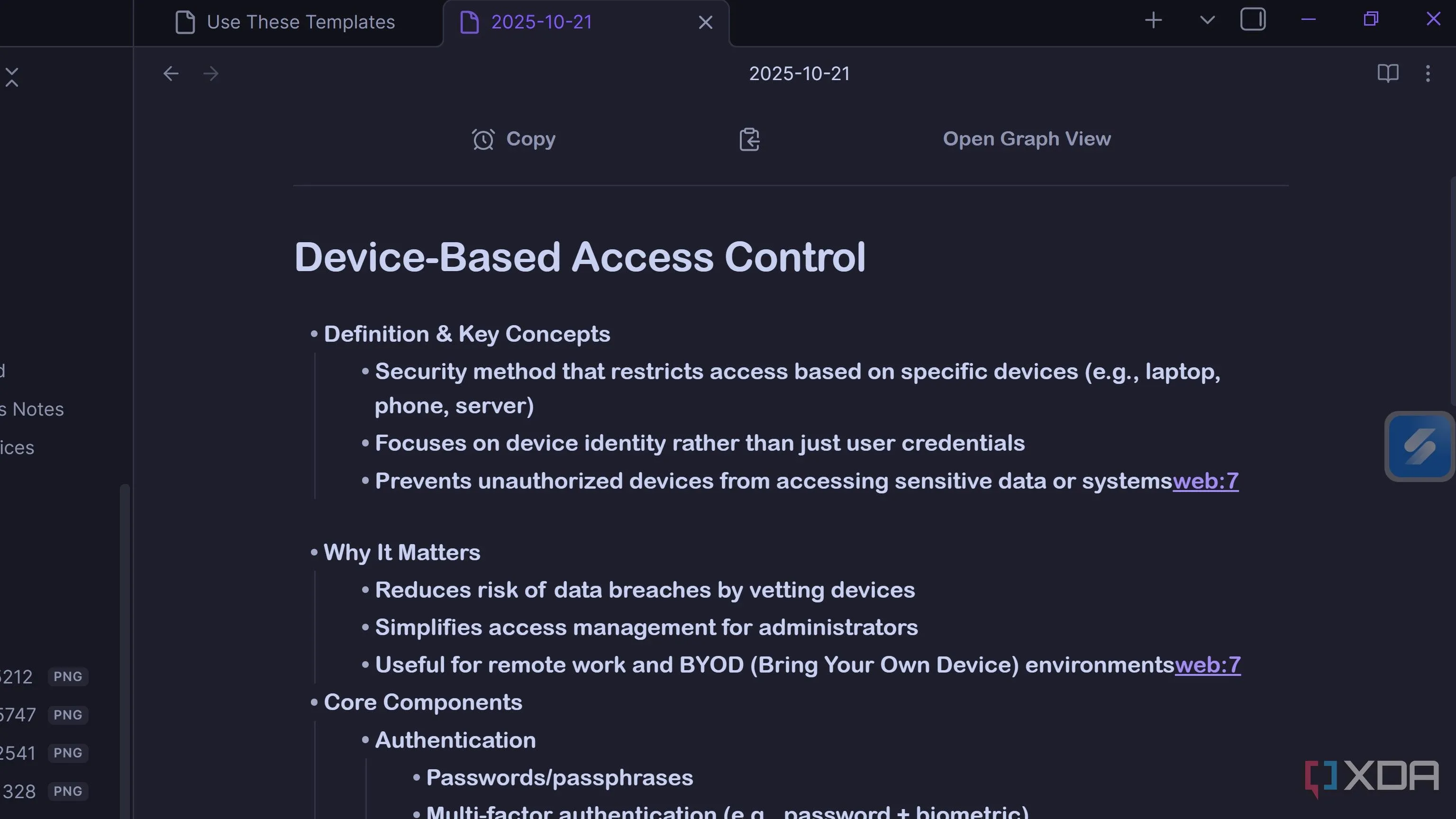 Giao diện Outliner cho Obsidian hiển thị các mục gấp lại để tổ chức ghi chú thế giới trong game