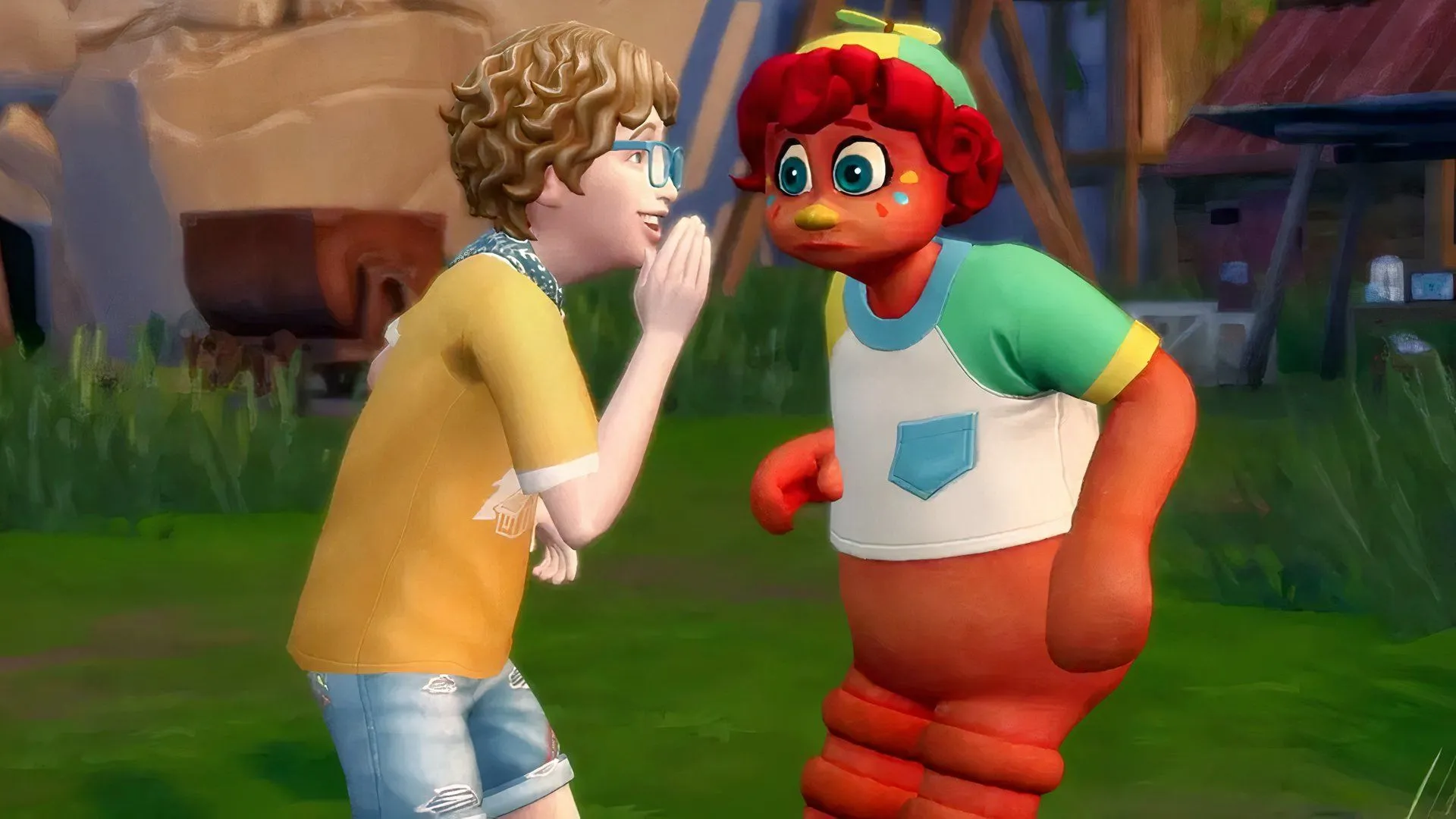 Hình minh họa The Sims 4 với nhân vật tưởng tượng, biểu tượng về tính sáng tạo và đa dạng giới trong trò chơi