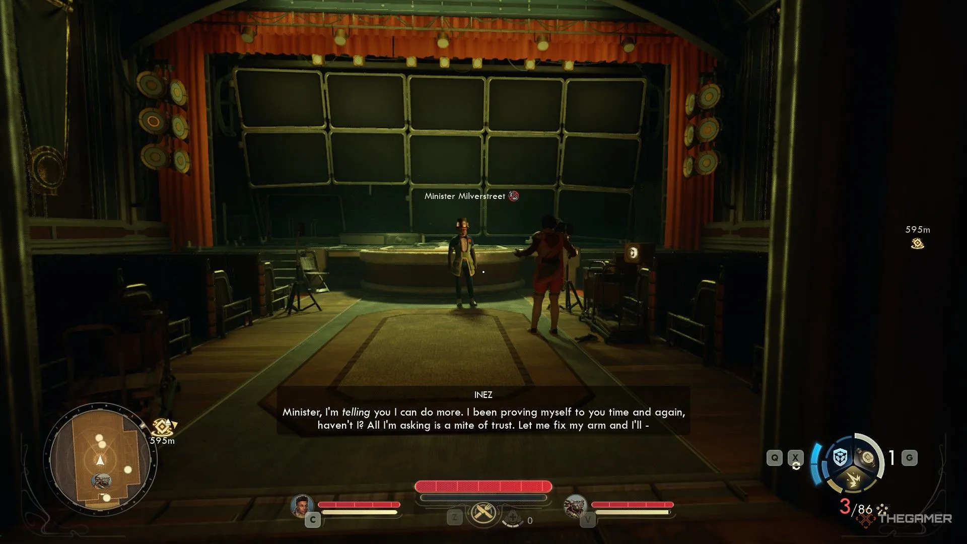 Inez đang tranh luận với Milverstreet trong The Outer Worlds 2