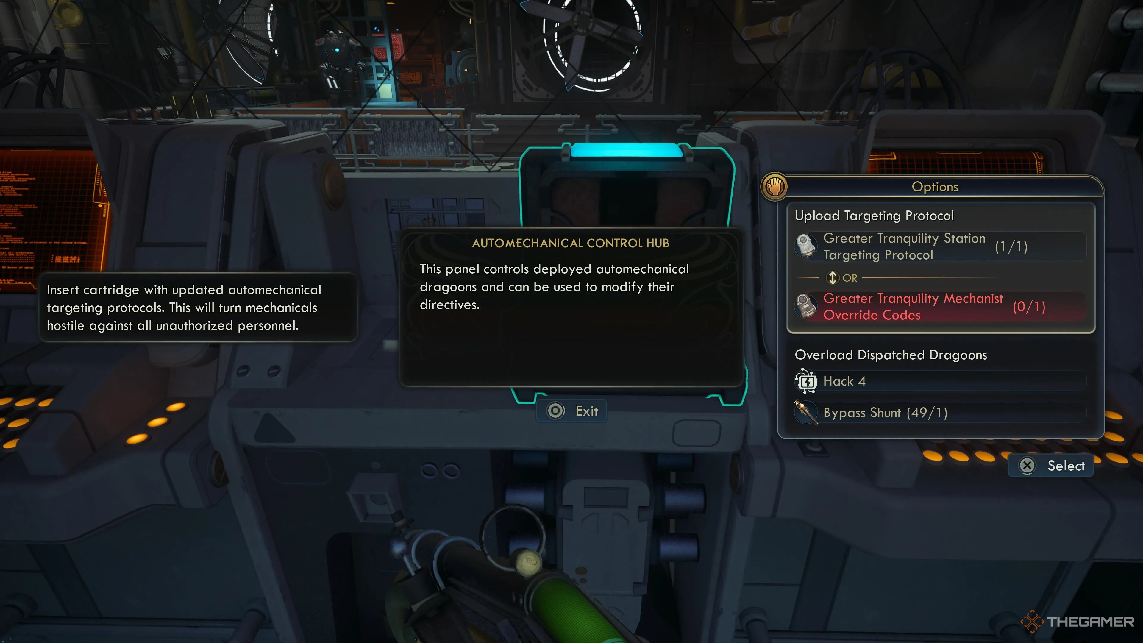 Khả năng hack robot ở khu phụ Greater Tranquility Station, mở ra hướng tiếp cận chiến thuật.