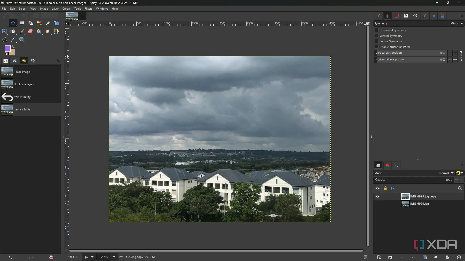 Lịch sử hoàn tác, vẽ đối xứng và lớp trong GIMP