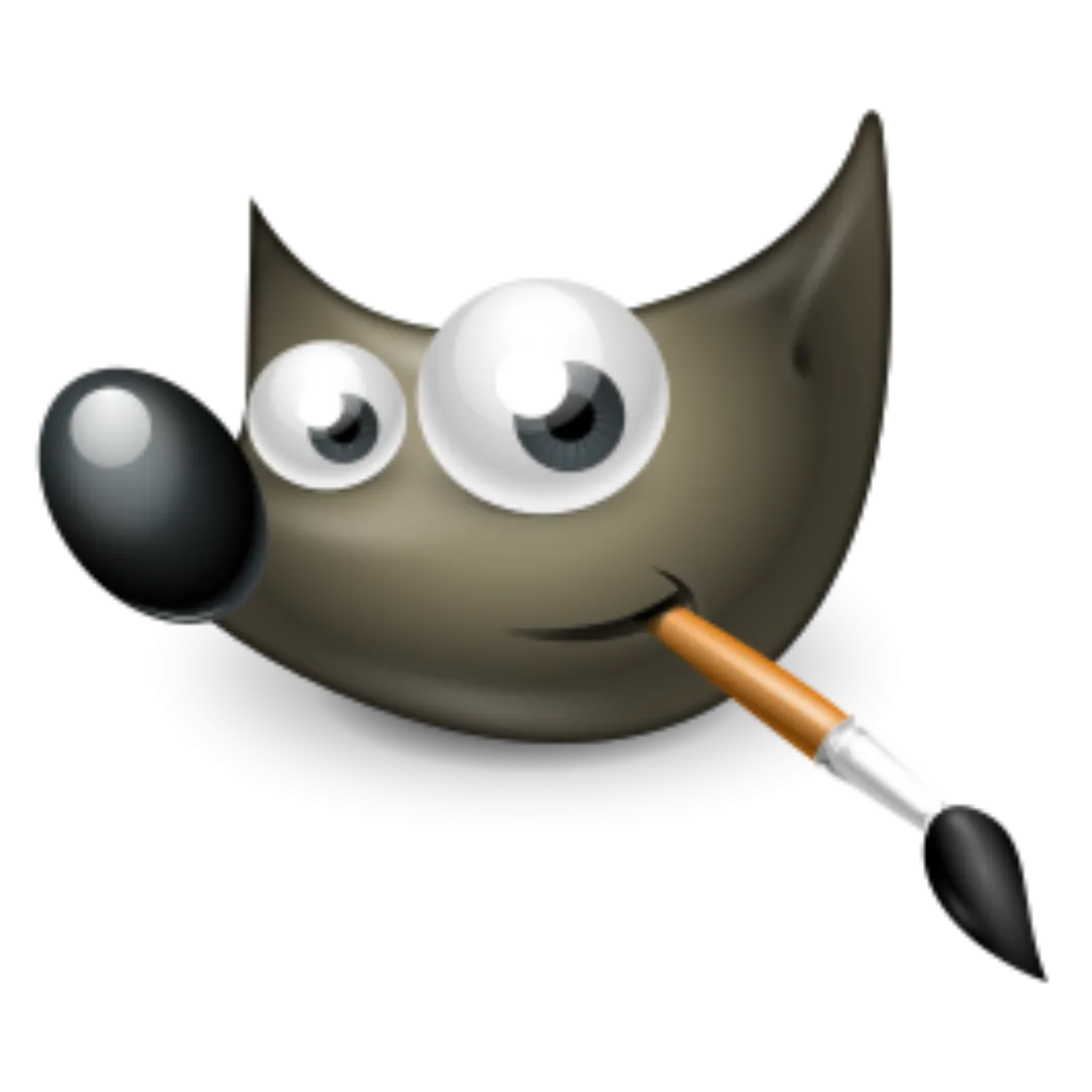 Logo GIMP với biểu tượng Wilber, đại diện cho công cụ chỉnh sửa ảnh mã nguồn mở dùng cho thumbnail game và artwork cộng đồng