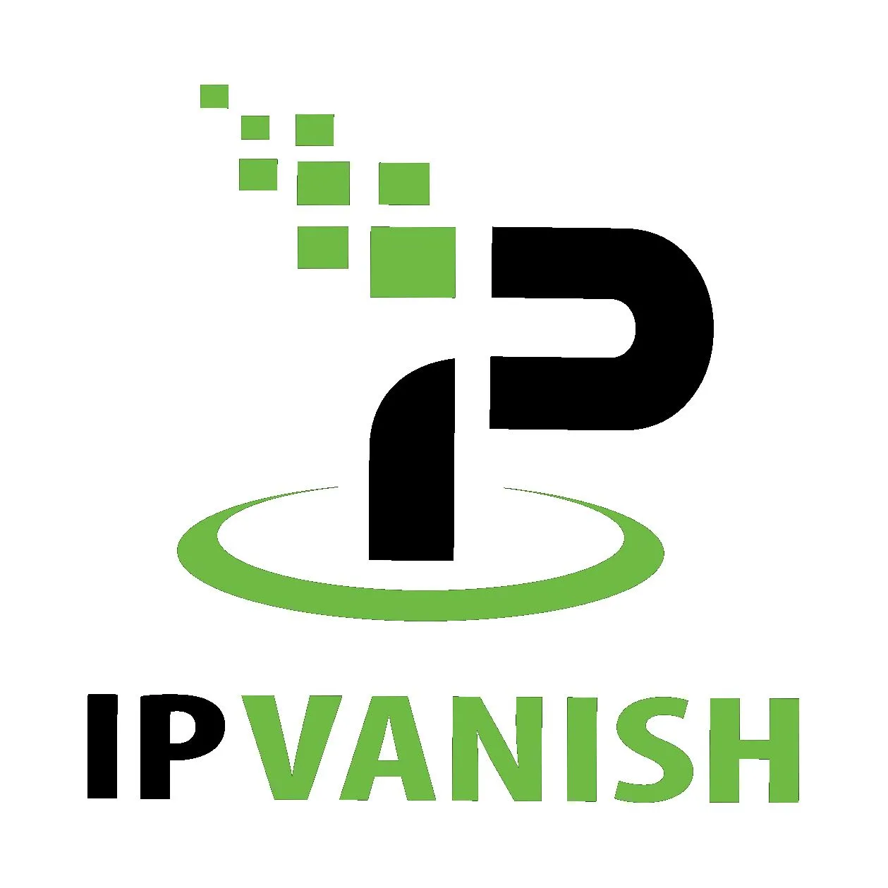 Logo IPVanish trên nền trắng, phù hợp cho giải pháp VPN tiện dụng trên Chromebook dành cho game thủ muốn vượt chặn vùng