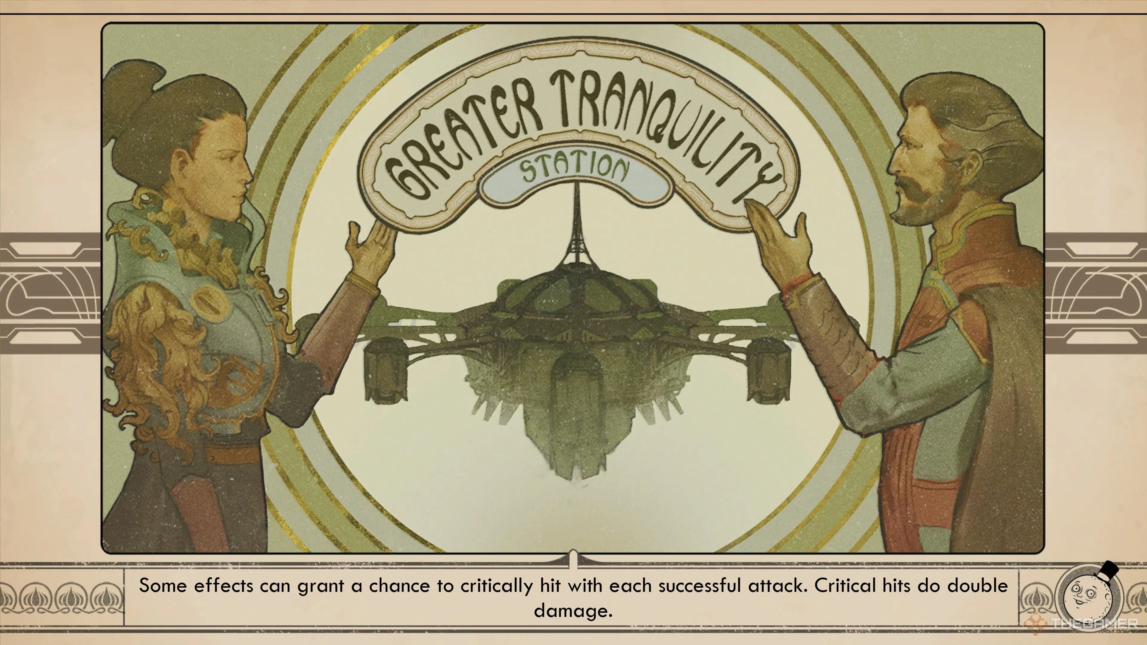 Màn hình tải với cảnh hòa đàm tại The Outer Worlds 2, tạo không khí chính trị và căng thẳng.