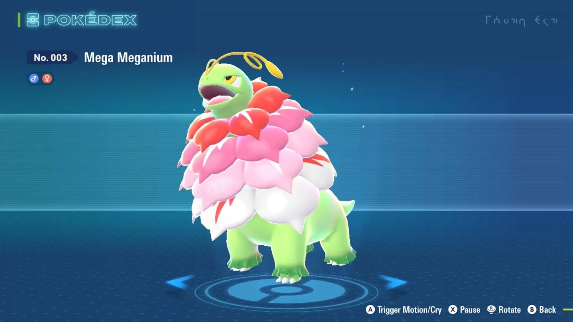 Mega Meganium trong Pokemon Legends Z-A, hình thể Grass/Fairy mạnh mẽ
