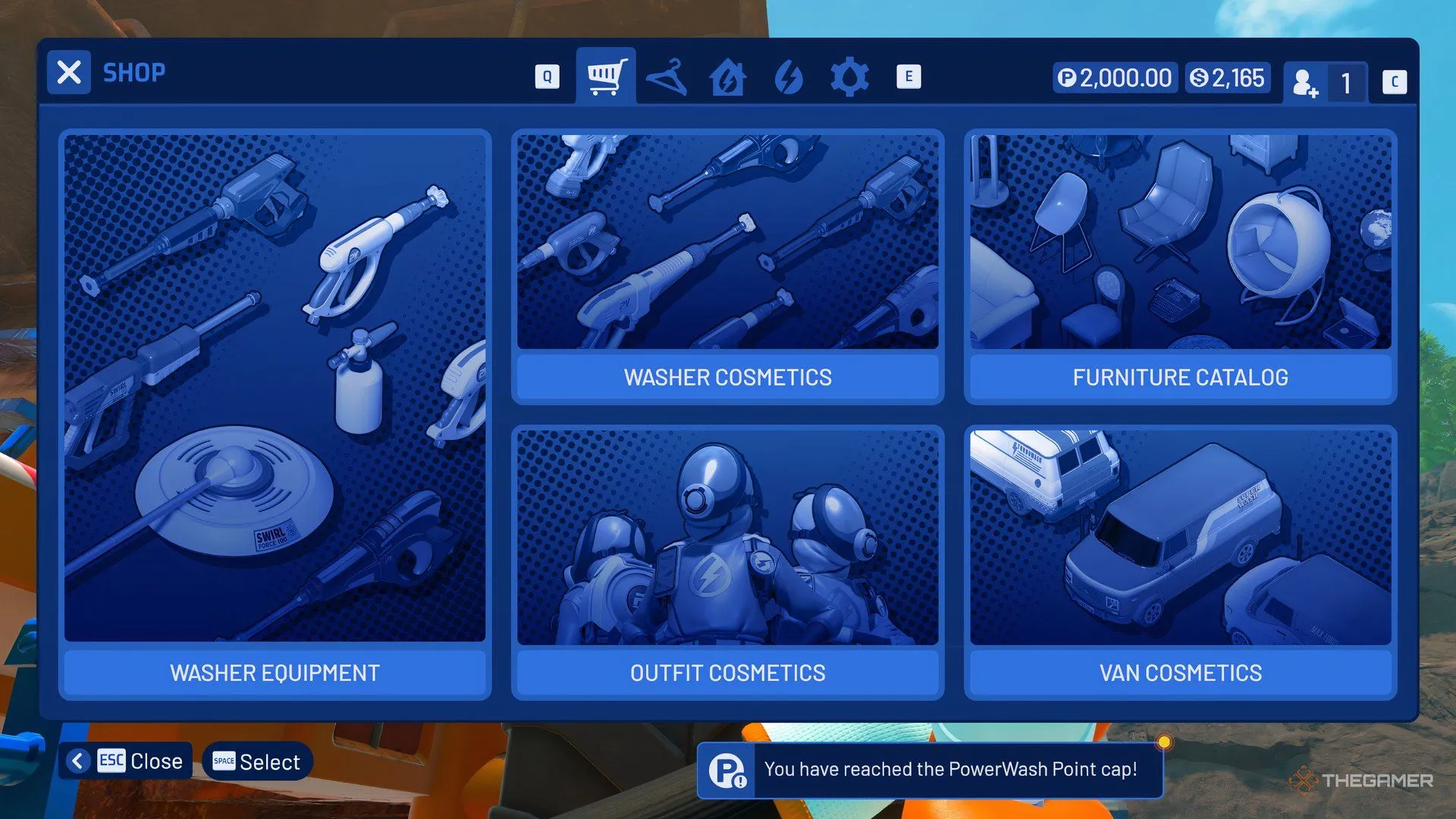 Menu tuỳ chỉnh với nhiều tuỳ chọn trong PowerWash Simulator 2