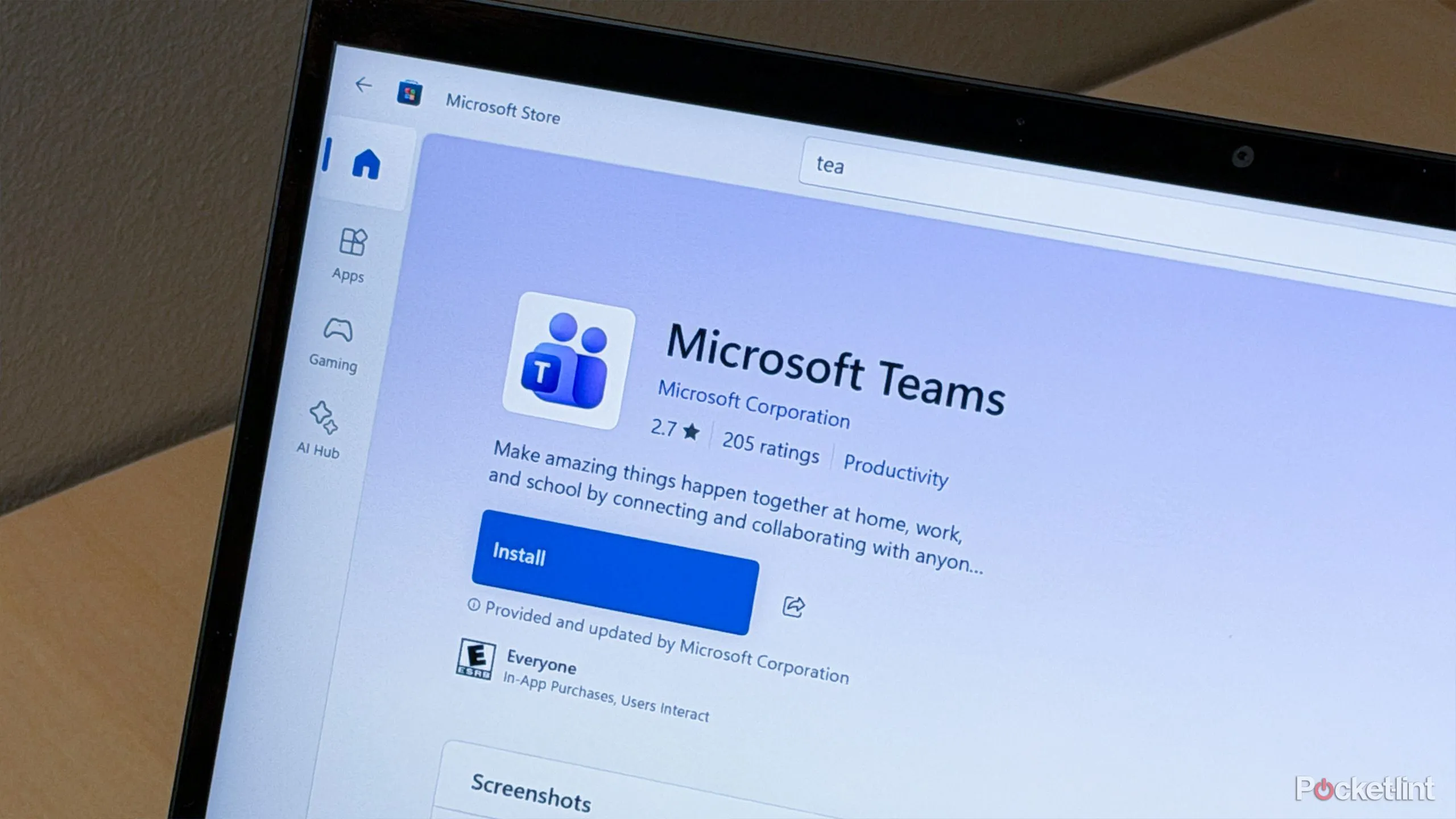 Microsoft Teams mở trên laptop, nhấn mạnh phạm vi hỗ trợ tính năng trên desktop và Mac trong đợt ra mắt đầu tiên