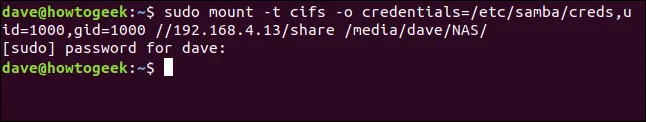 Mount một chia sẻ mạng CIFS trong Linux