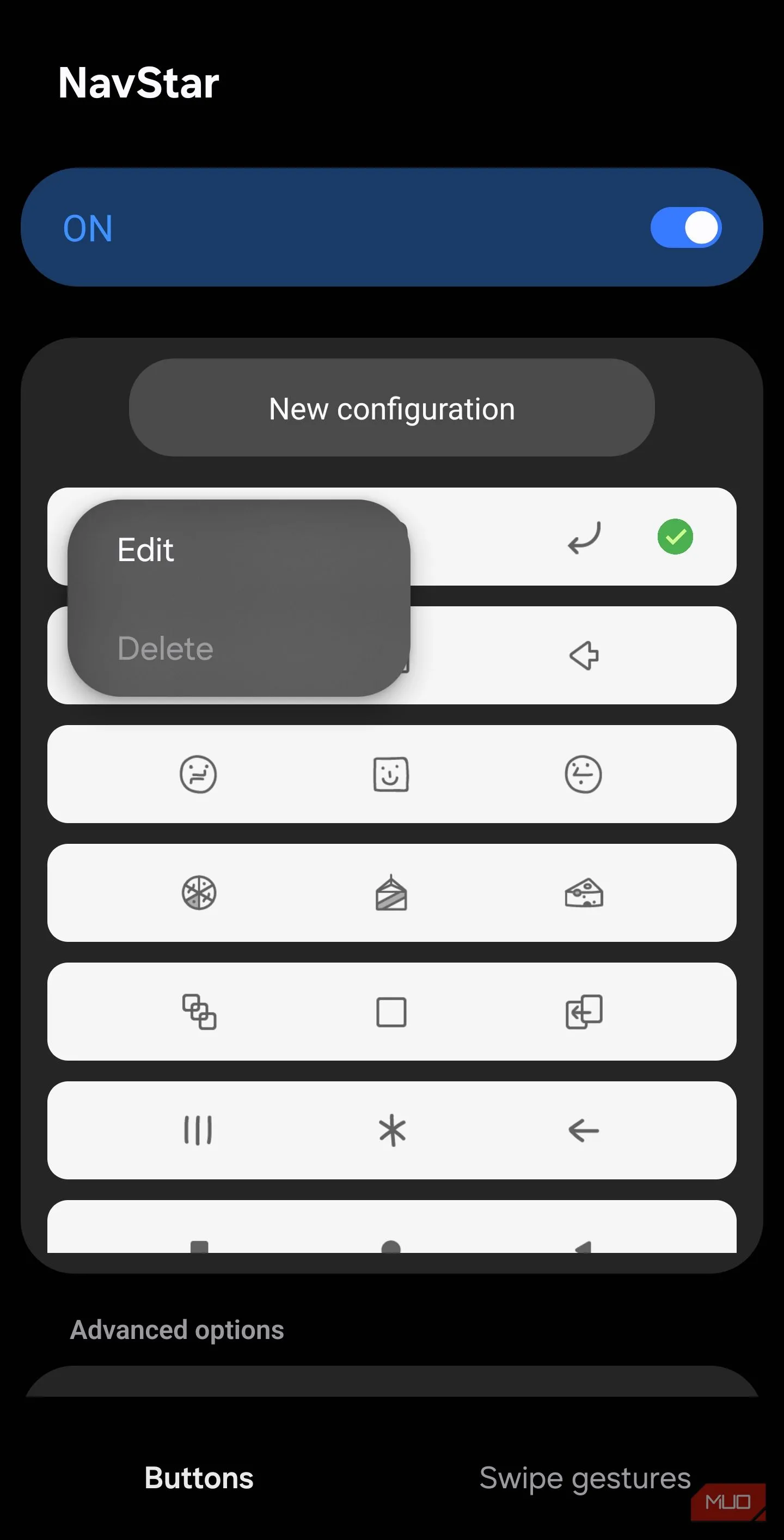 NavStar menu chỉnh sửa bố cục điều hướng