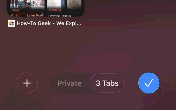 Nhấn giữ nút tick để chọn đóng tất cả tab trong Safari iPhone
