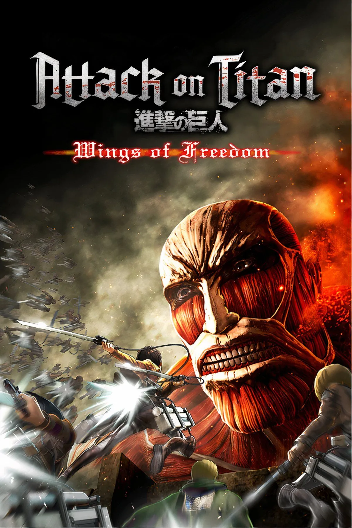 Nhân vật dùng ODM Gear lao qua không gian, thể hiện tính cơ động sinh tồn trong Attack on Titan