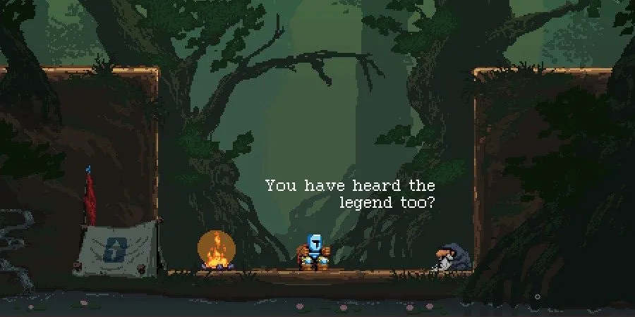 Nhân vật đứng trước vực thang, thể hiện cơ chế nhảy không có chỉ báo