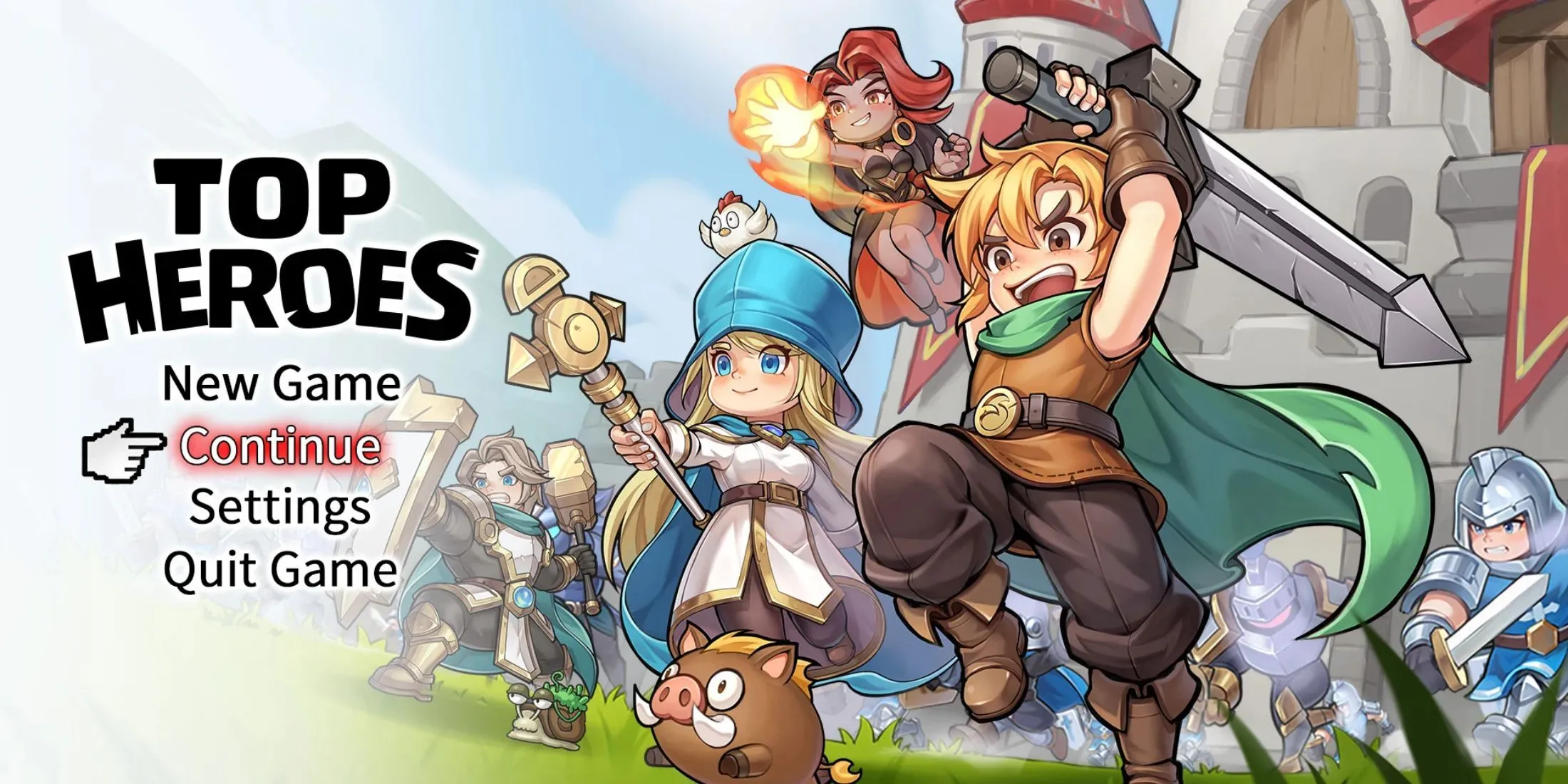 Nhóm nhân vật Top Heroes trong ảnh quảng bá, minh họa tướng và cơ chế triệu hồi