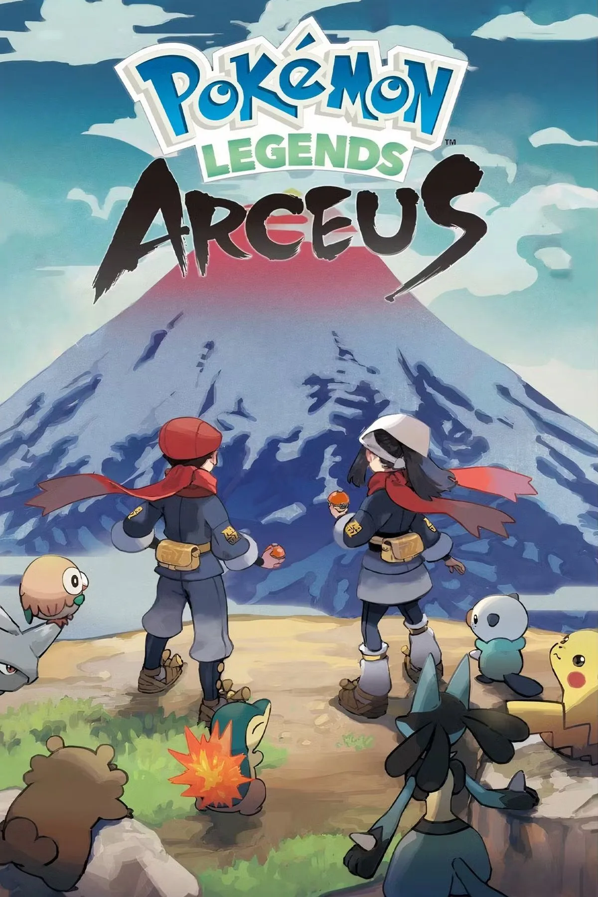Pokemon Legends: Arceus với phong cảnh thiên nhiên và Pokemon lang thang, mô tả trải nghiệm khám phá thế giới mở trong series Pokemon