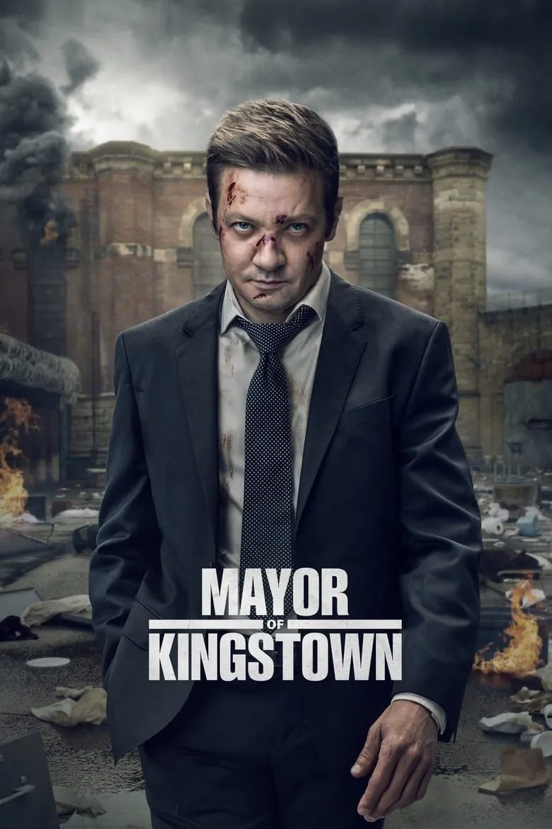 Poster Mayor of Kingstown mùa 4 với Jeremy Renner và tông u tối