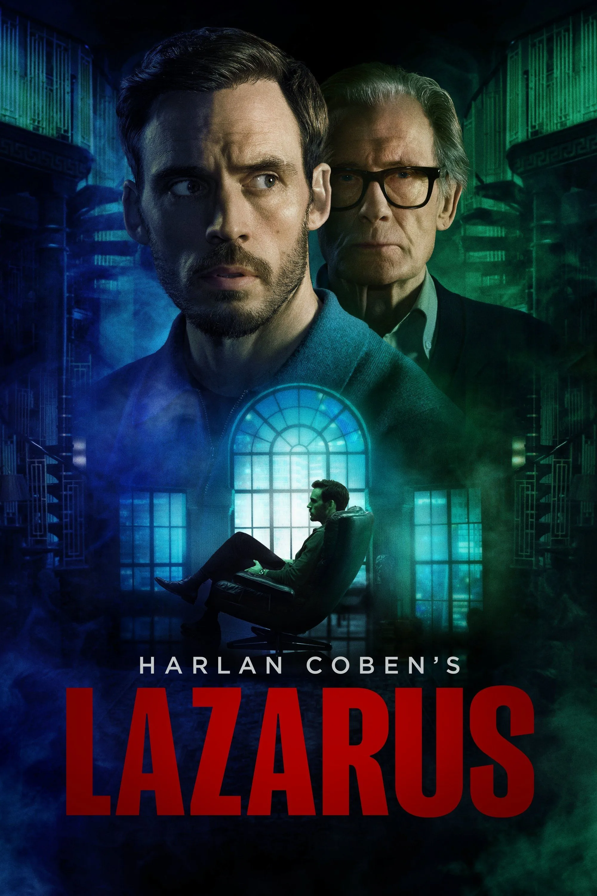 Poster series Lazarus (2025) với gương mặt chính căng thẳng trong bối cảnh u ám