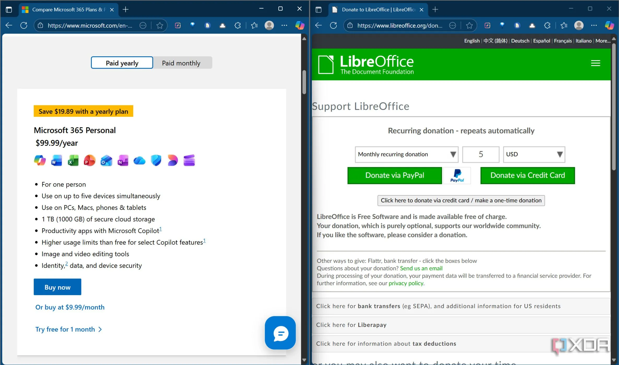 So sánh gói trả phí Microsoft 365 và lợi ích so với LibreOffice