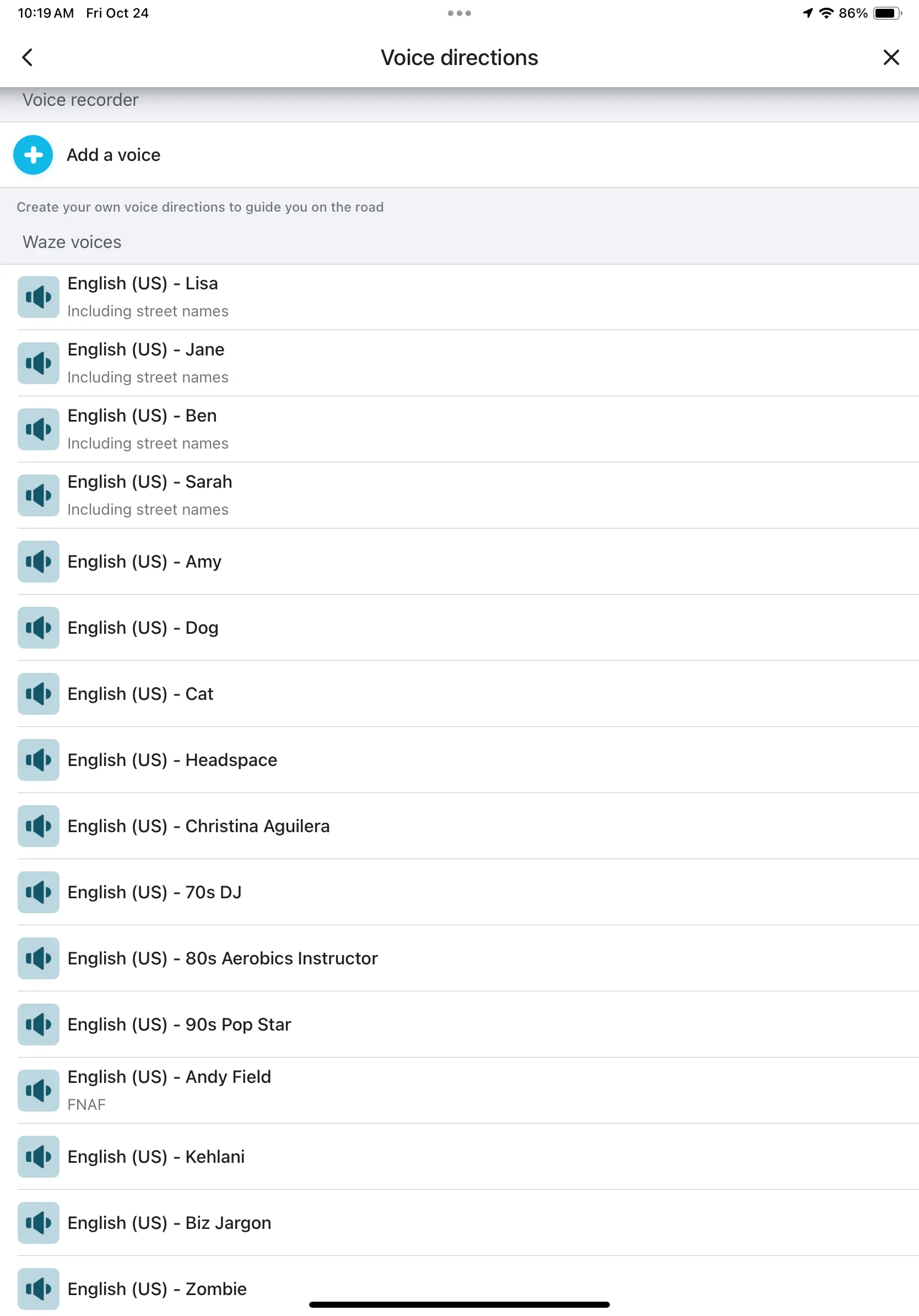 Thiết lập giọng nói và tùy biến trong Waze, thể hiện yếu tố cá nhân hóa và giải trí khi sử dụng ứng dụng.
