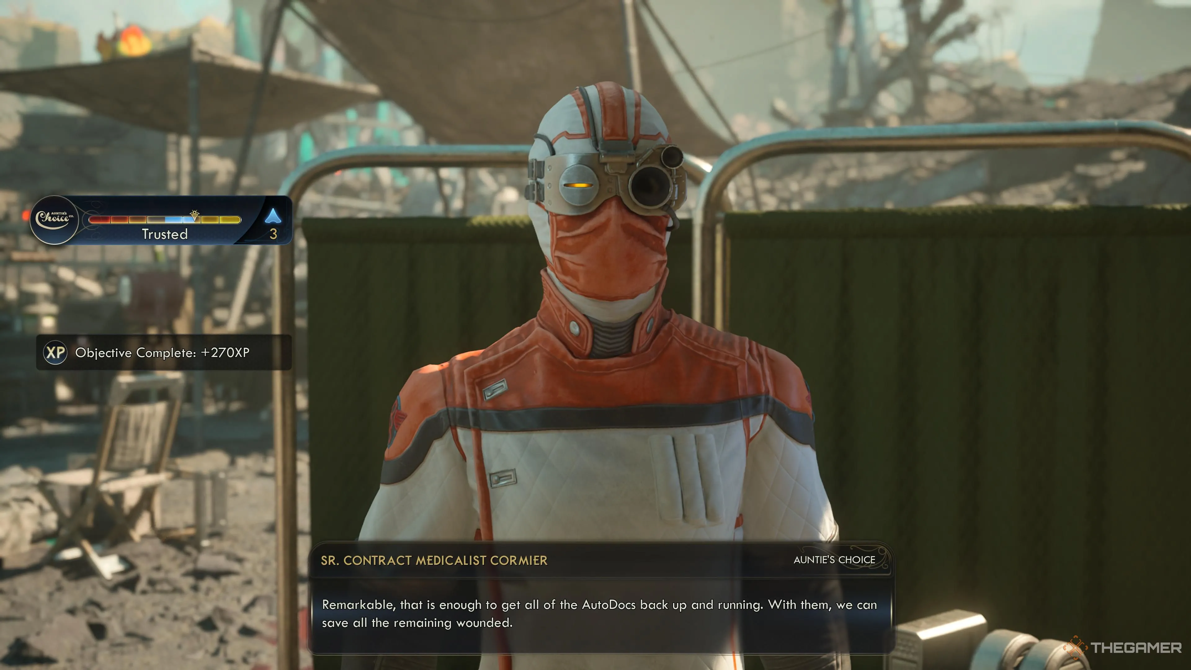 Trao đổi AutoDoc Compression Coils với y tá ở Outpost Opportunity.