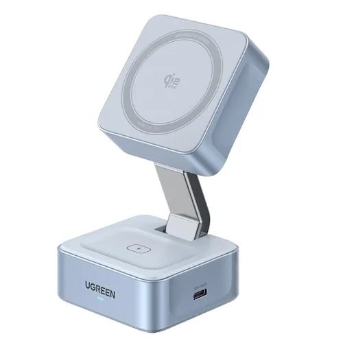 Ugreen MagFlow 2-in-1 magnetic wireless charger - góc chụp sản phẩm chính