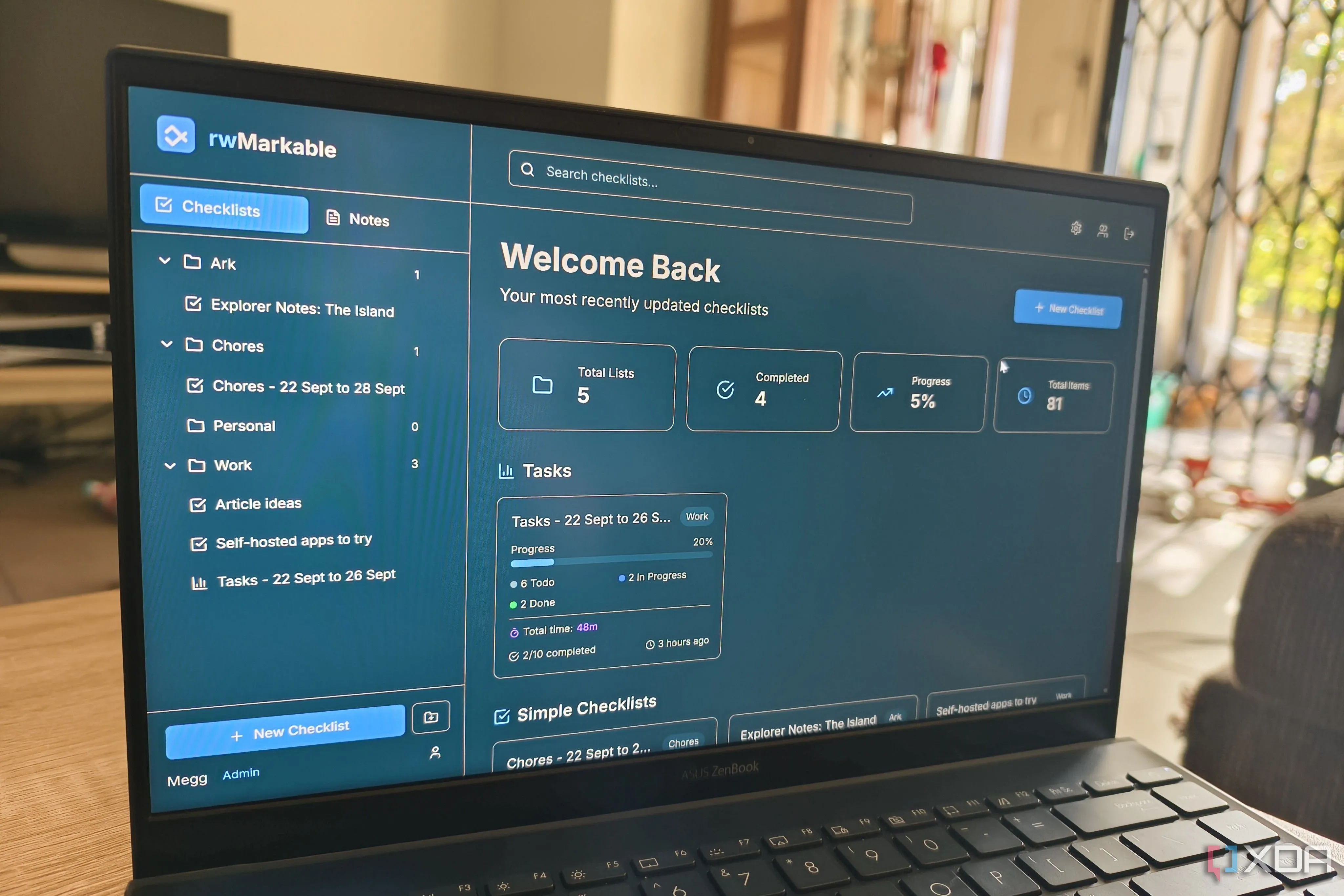 Ứng dụng RwMarkable hiển thị trên màn hình laptop