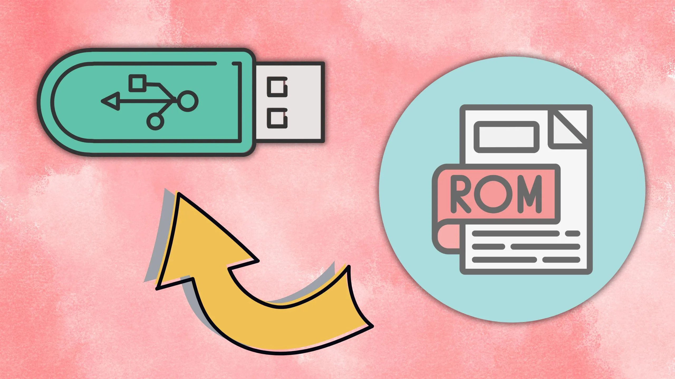 USB gắn với các file ROM retro và trình giả lập, biểu tượng cho thư viện game cổ nhỏ gọn