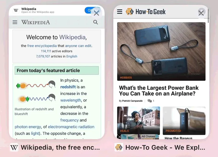 Vuốt trái trên tab để đóng nhanh trong Safari