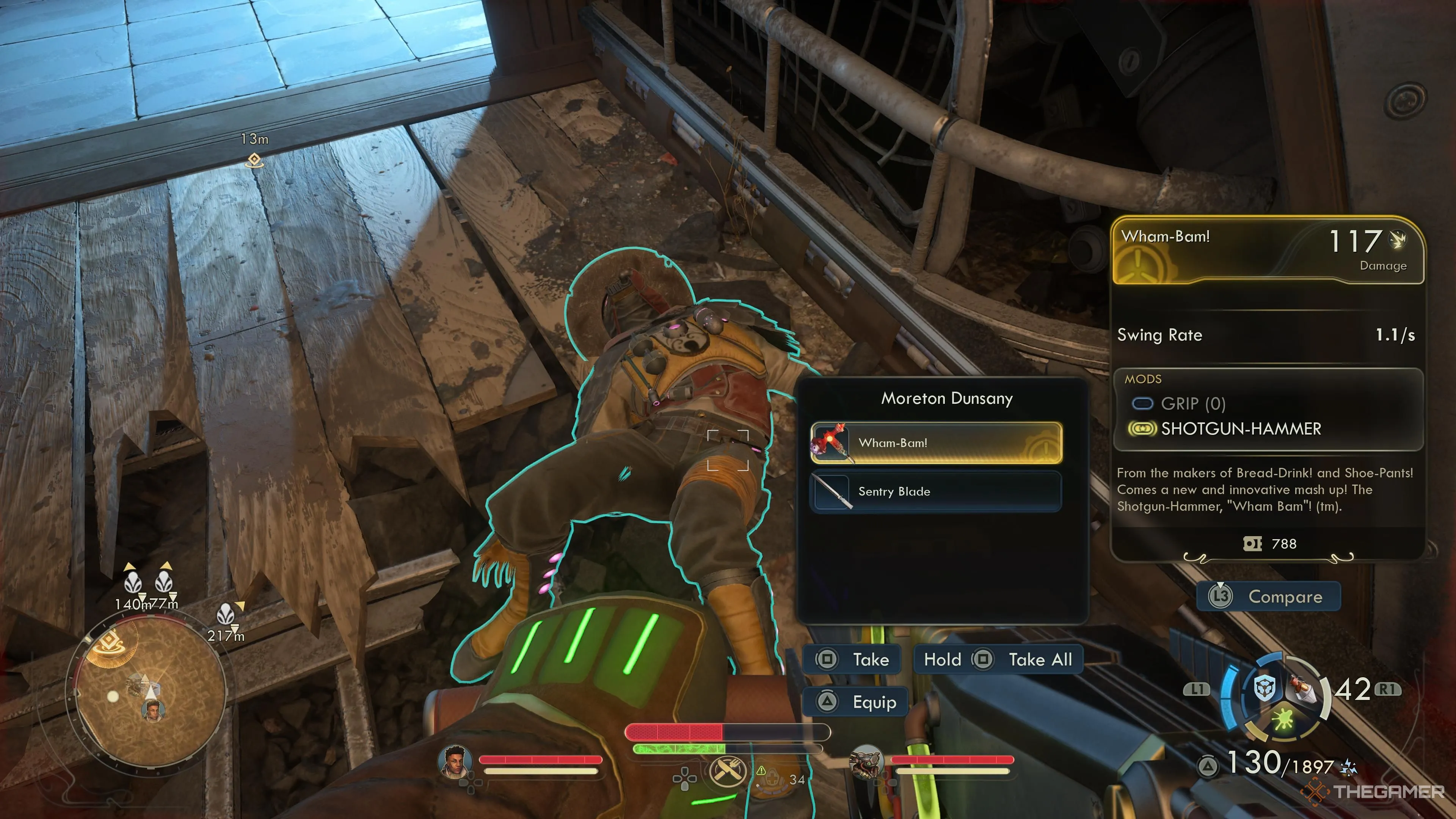 Wham‑Bam! — phần thưởng khi hạ Moreton, vũ khí có hiệu ứng độc đáo giúp đa dạng build.